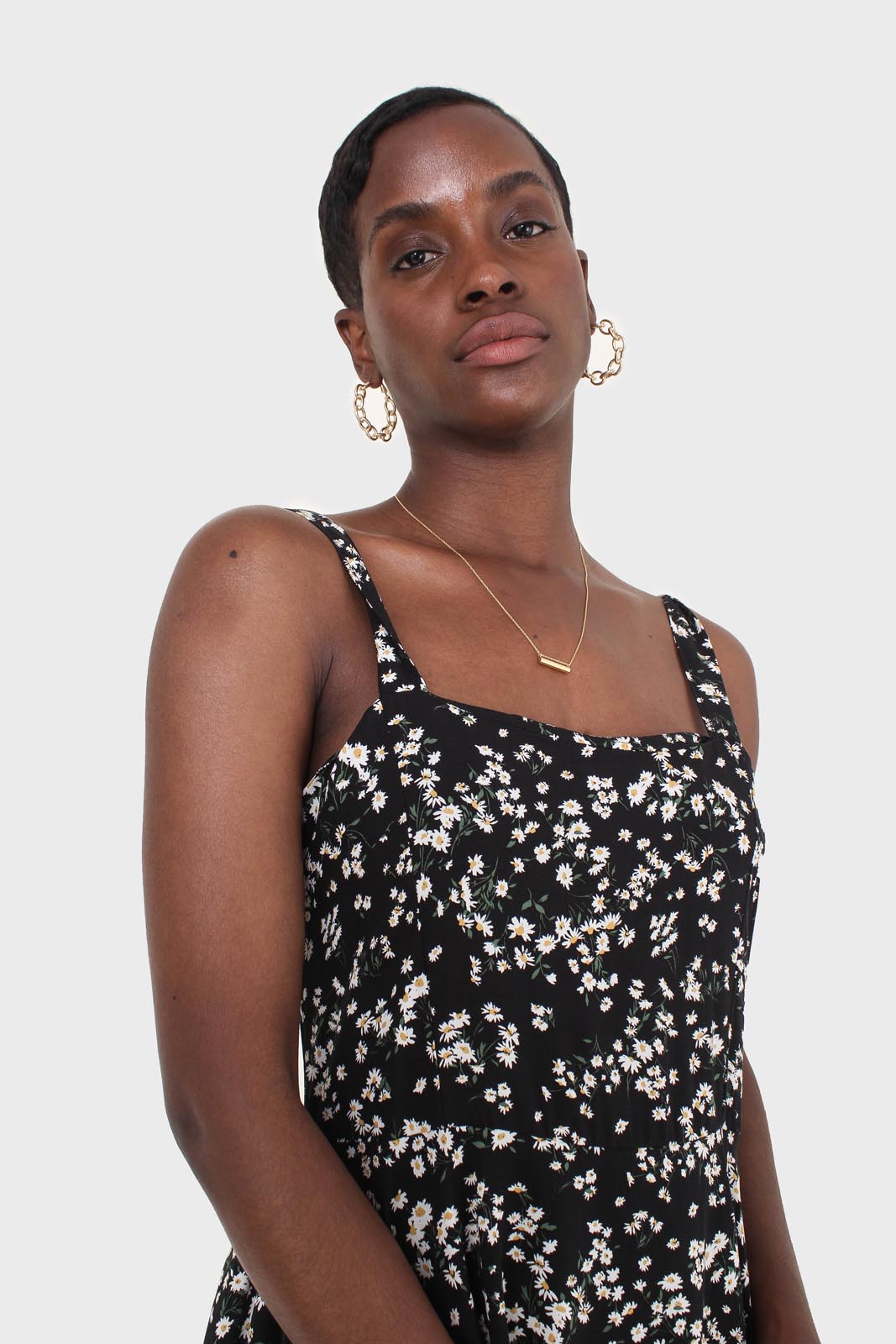 Black wildflower print mini dress_6