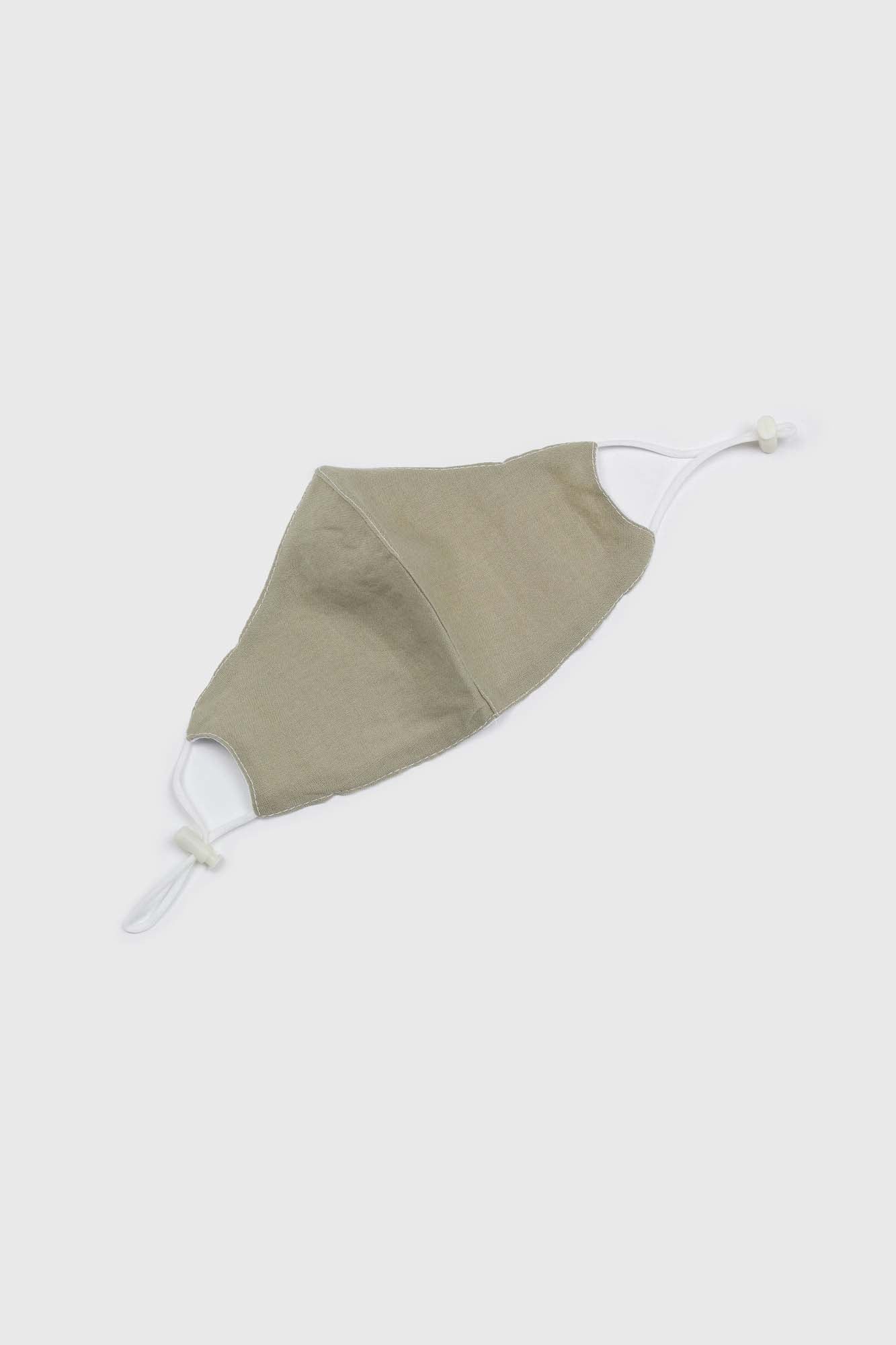 Khaki pure linen face mask_2