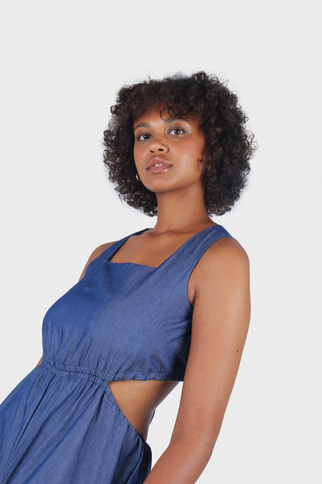 Blue chambray peek back square neck jumpsuit_8