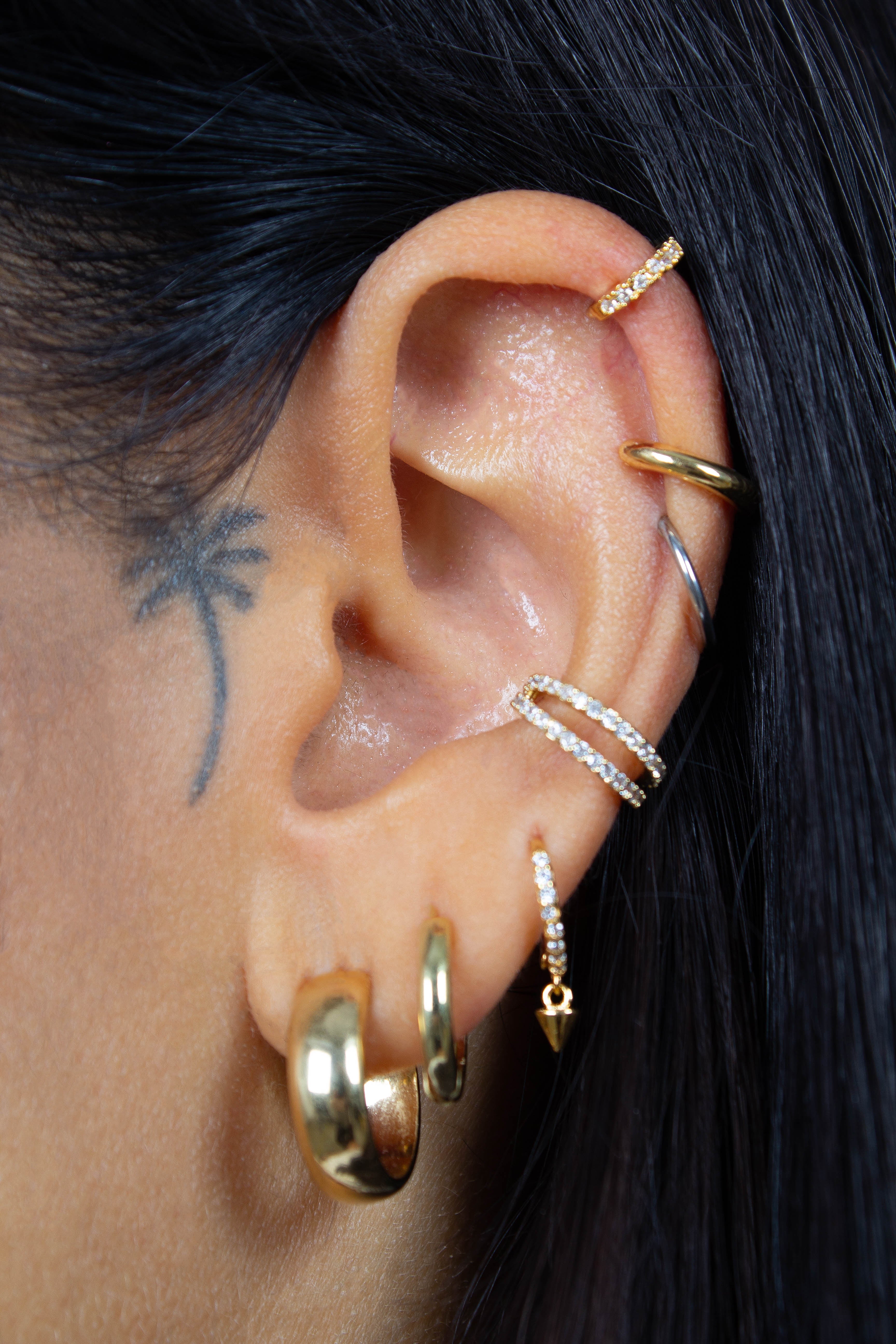 Gold simple bold ear cuff - 8mm_2