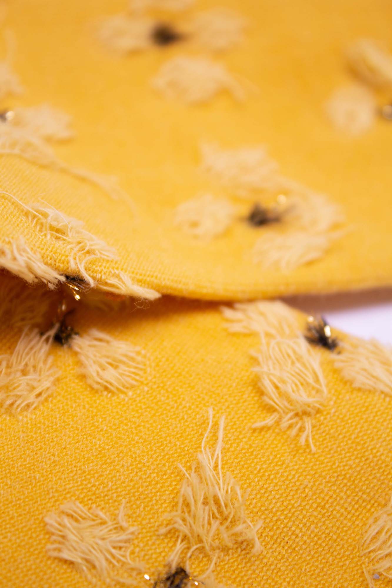 Mustard yellow tufted daisy socks_4