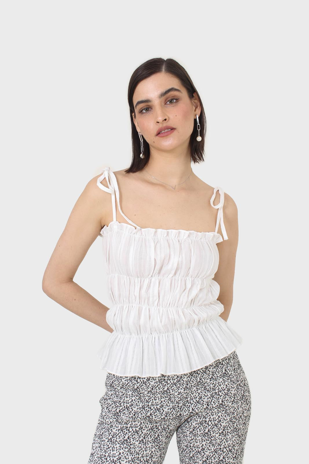 White smocked tie strap tank_4