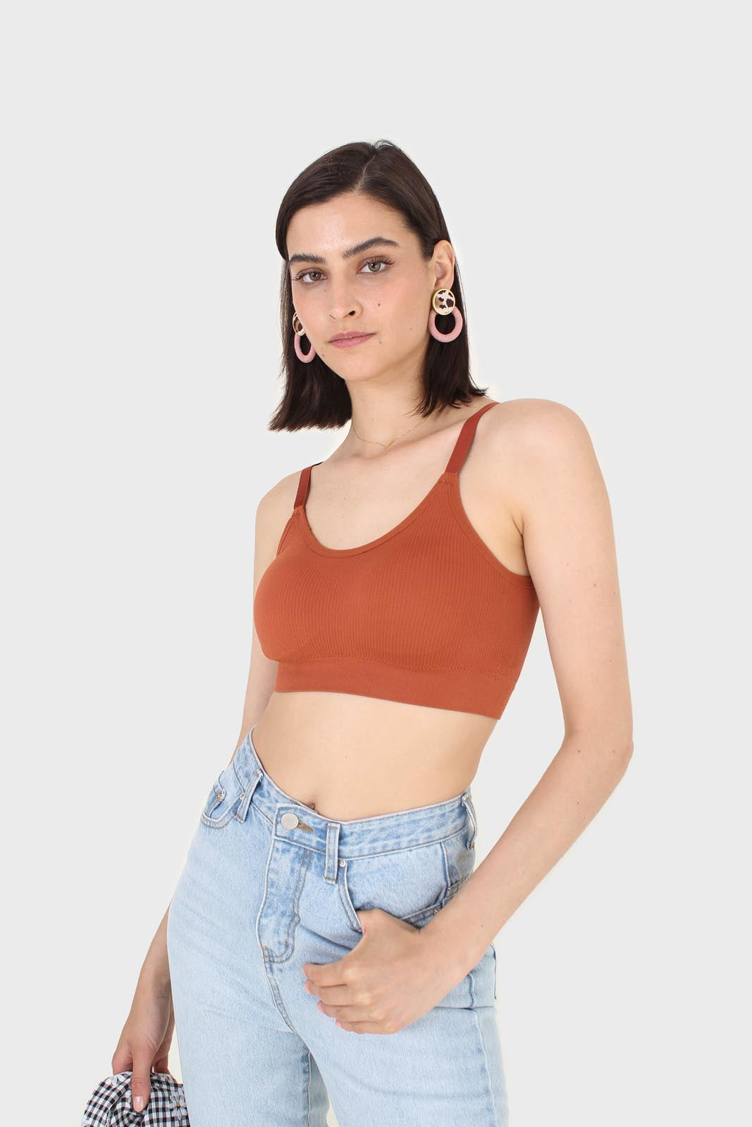 Rust ribbed bra top_4