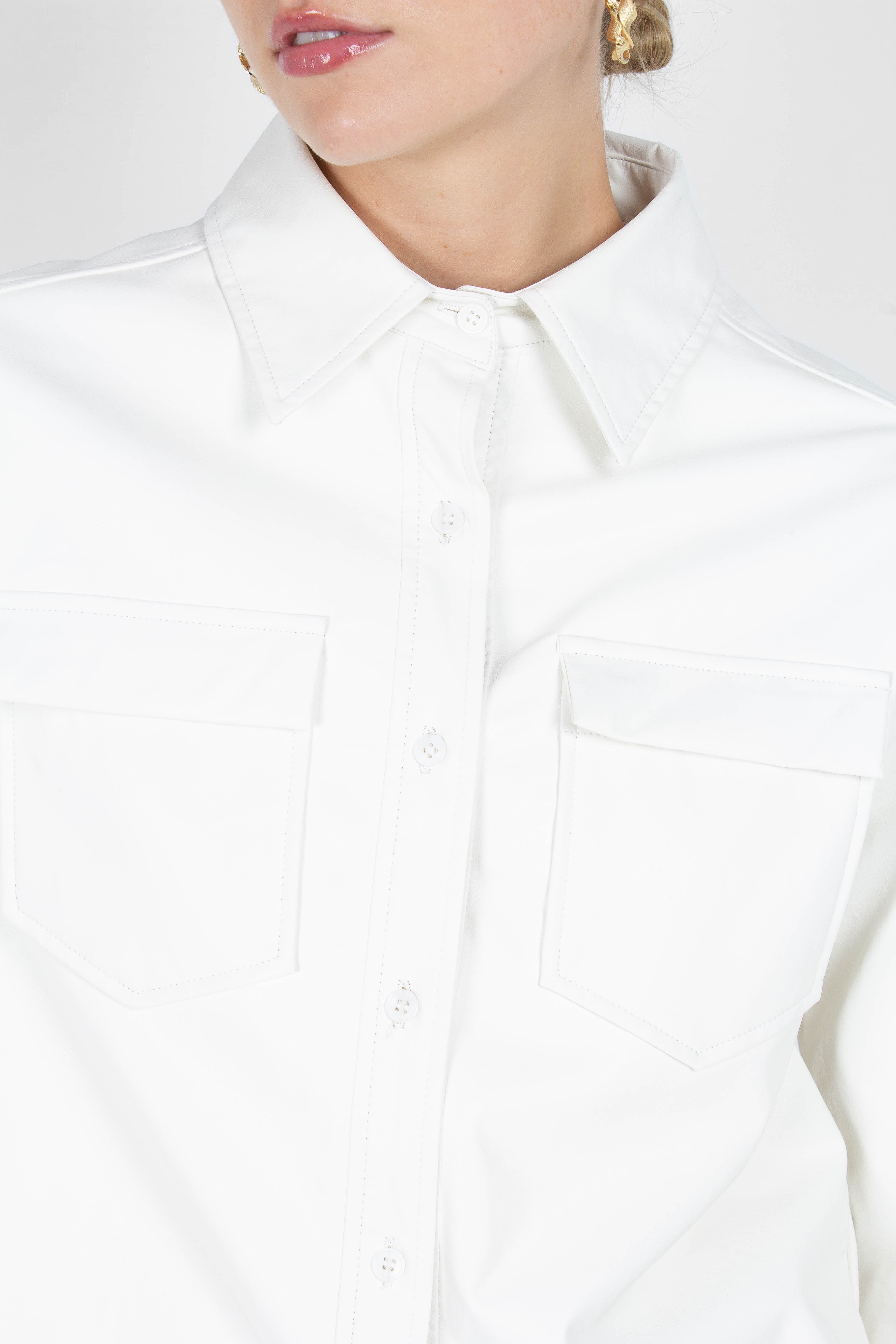 Bone white vegan leather shirt_9