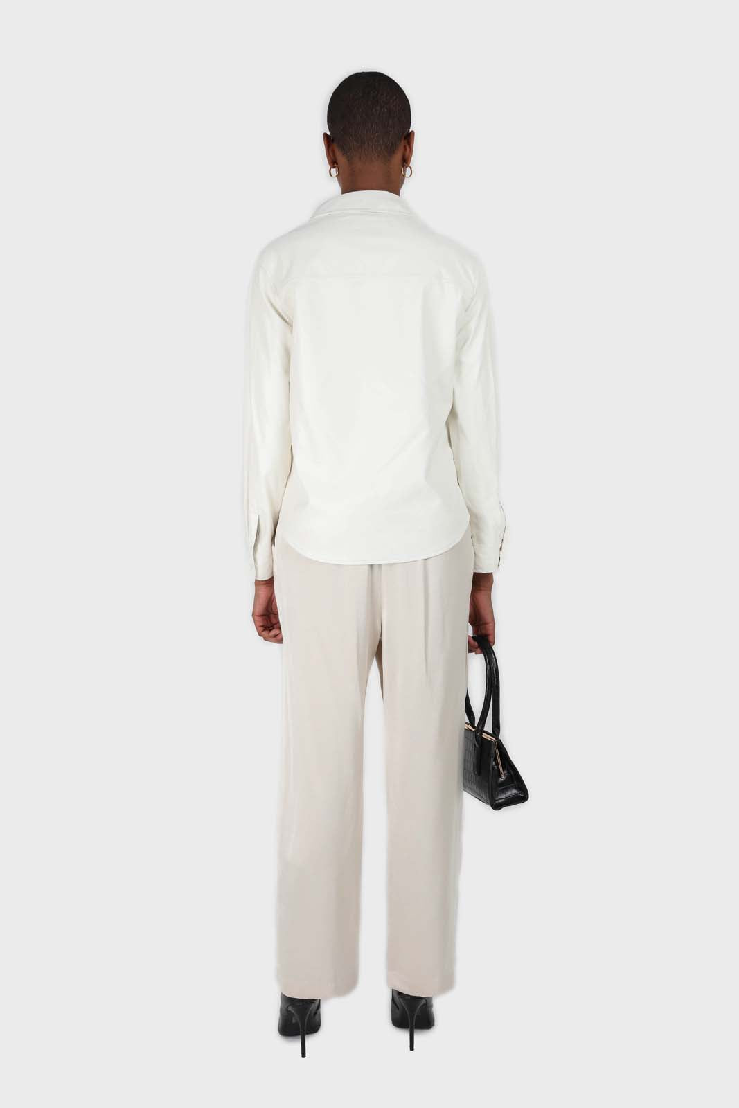 Bone white vegan leather shirt_5