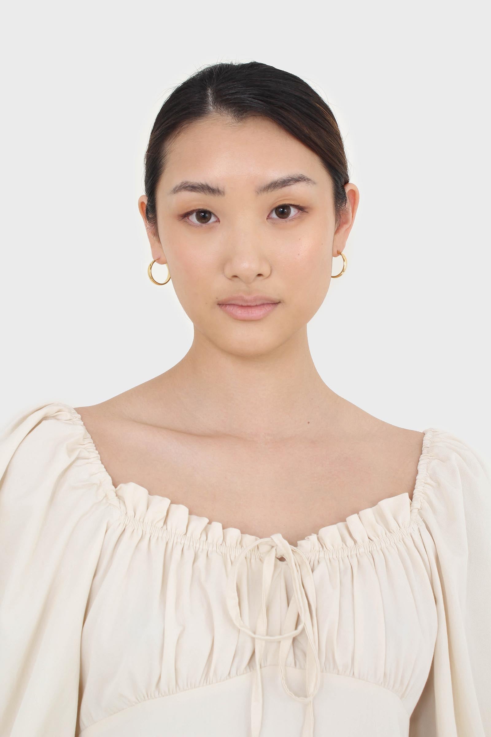 Ivory off shoulder cinched waist peasant dress_6