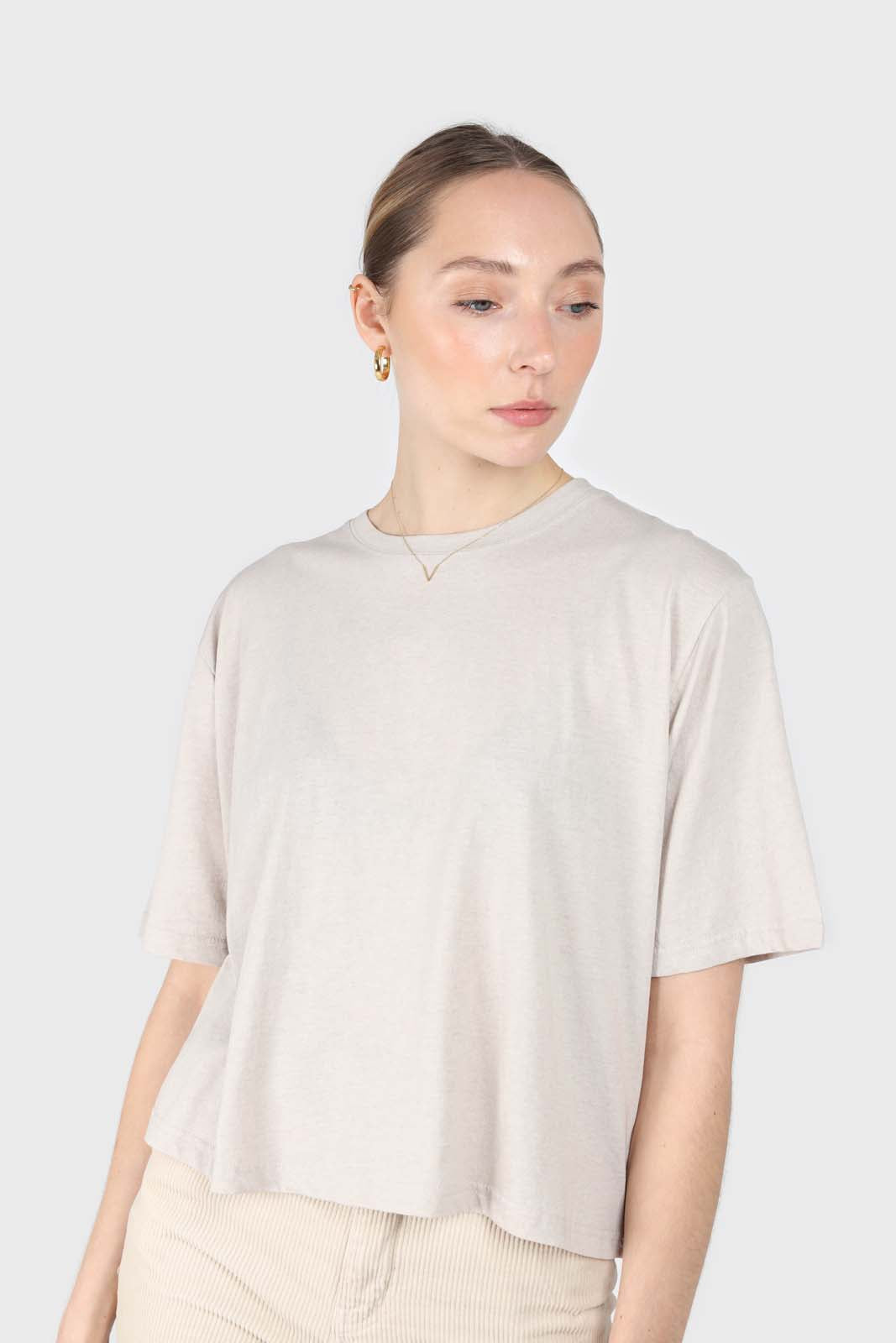 Beige loose fit t-shirt - set_2