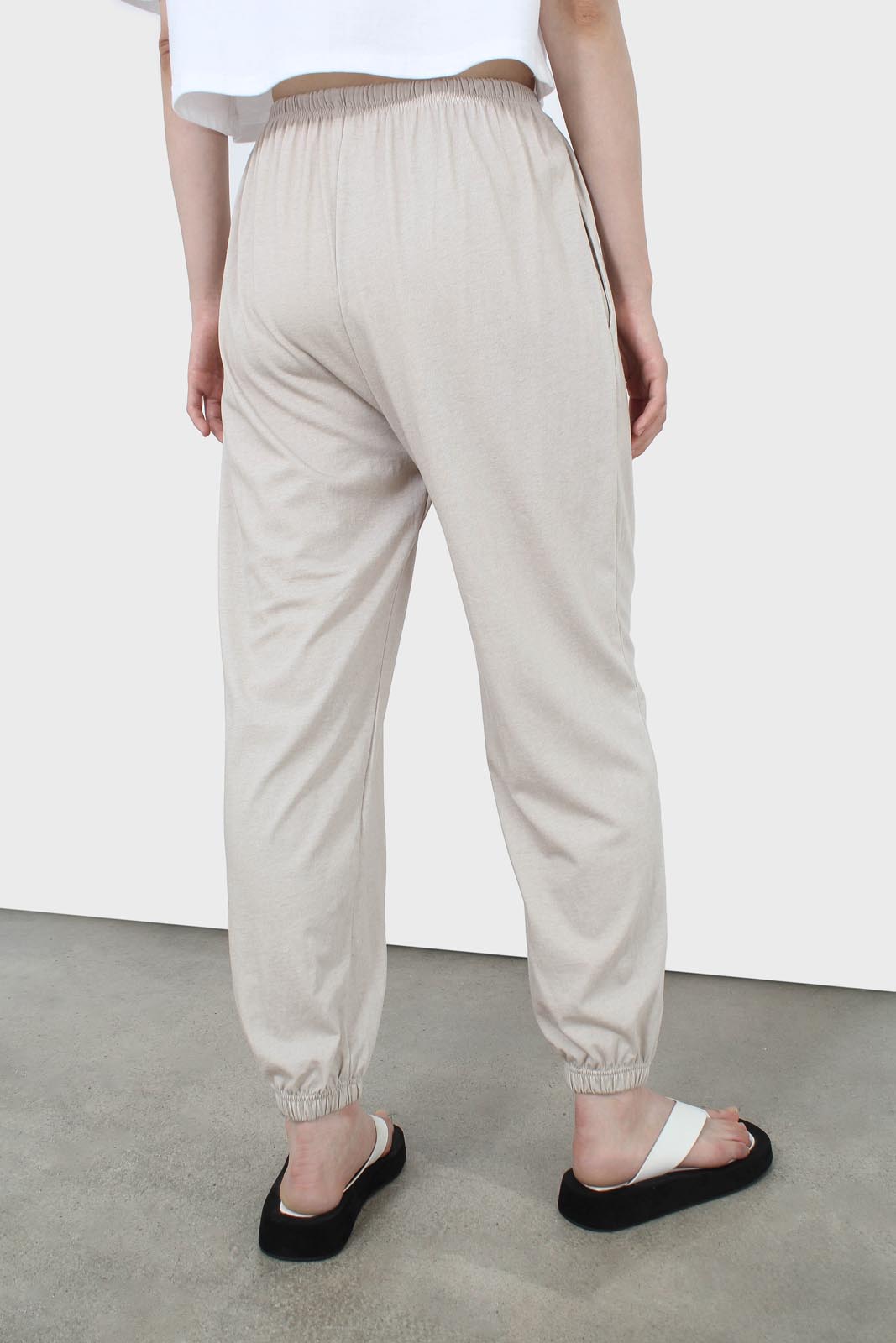 Beige loose fit sweatpants - set_5