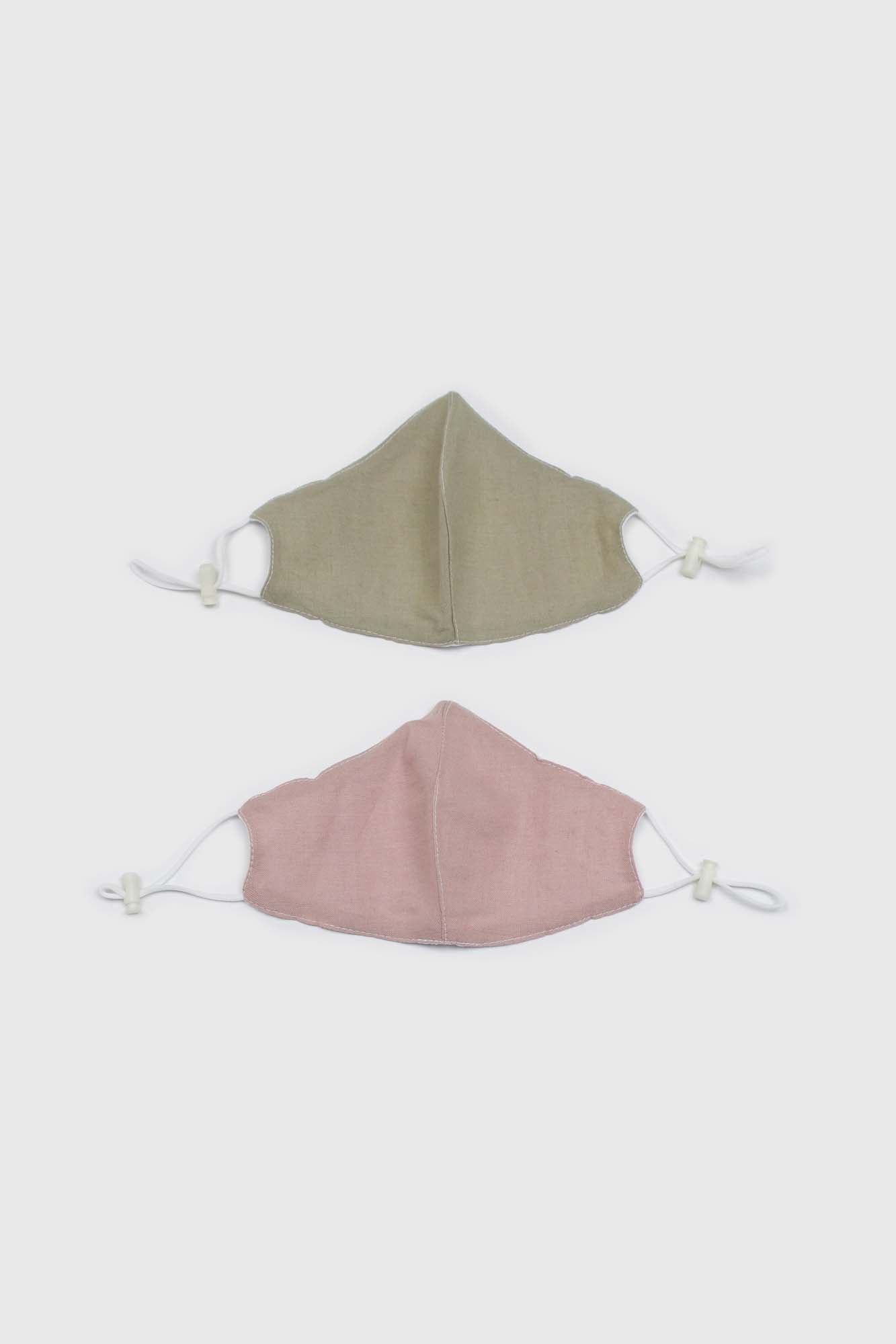 Khaki pure linen face mask_3