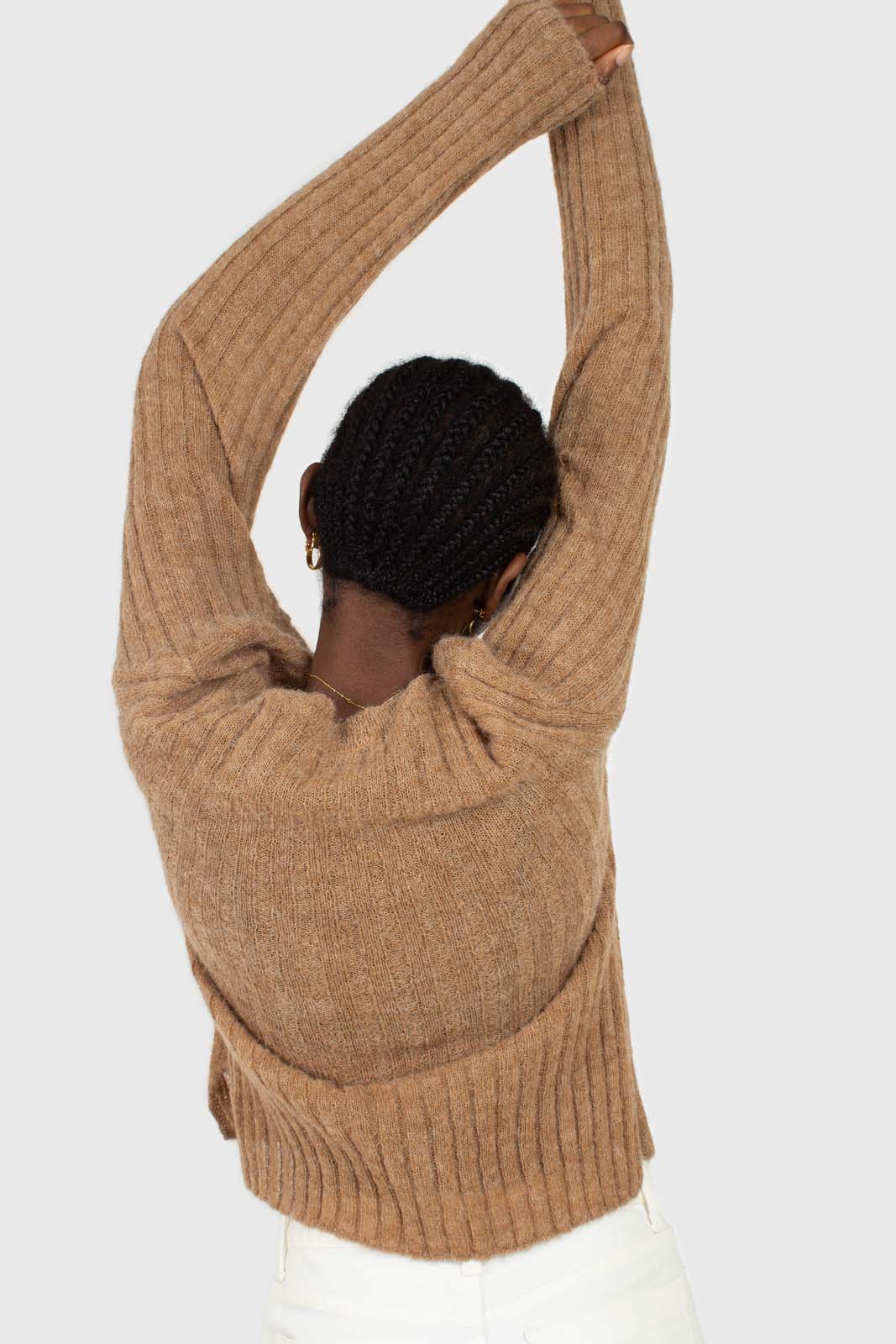 Brown alpaca blended sweater_3