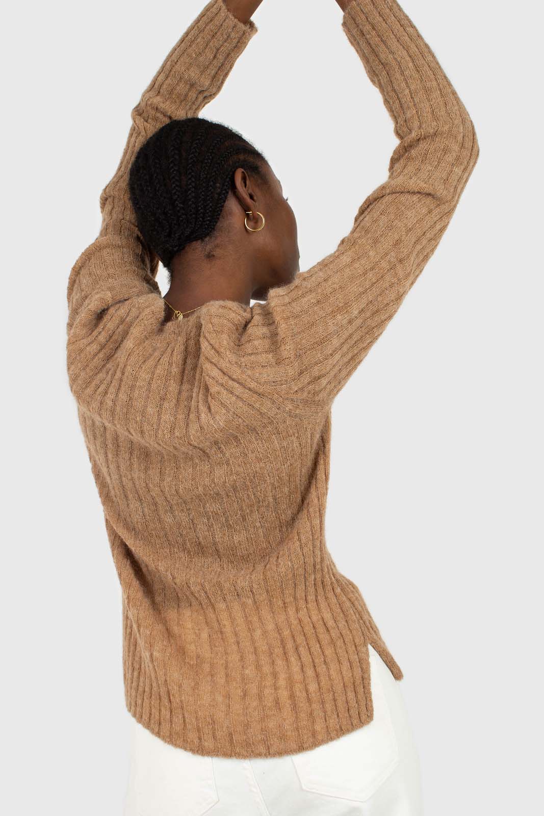 Brown alpaca blended sweater_5