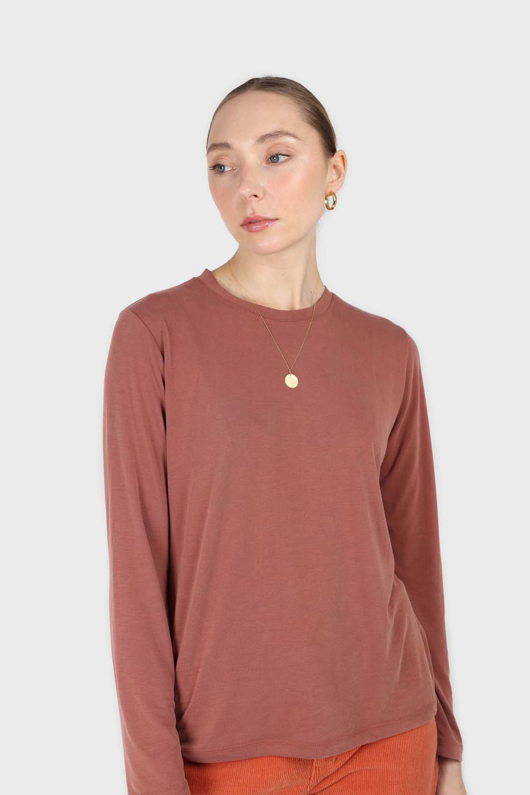Rust high neck perfect long sleeved tee_1