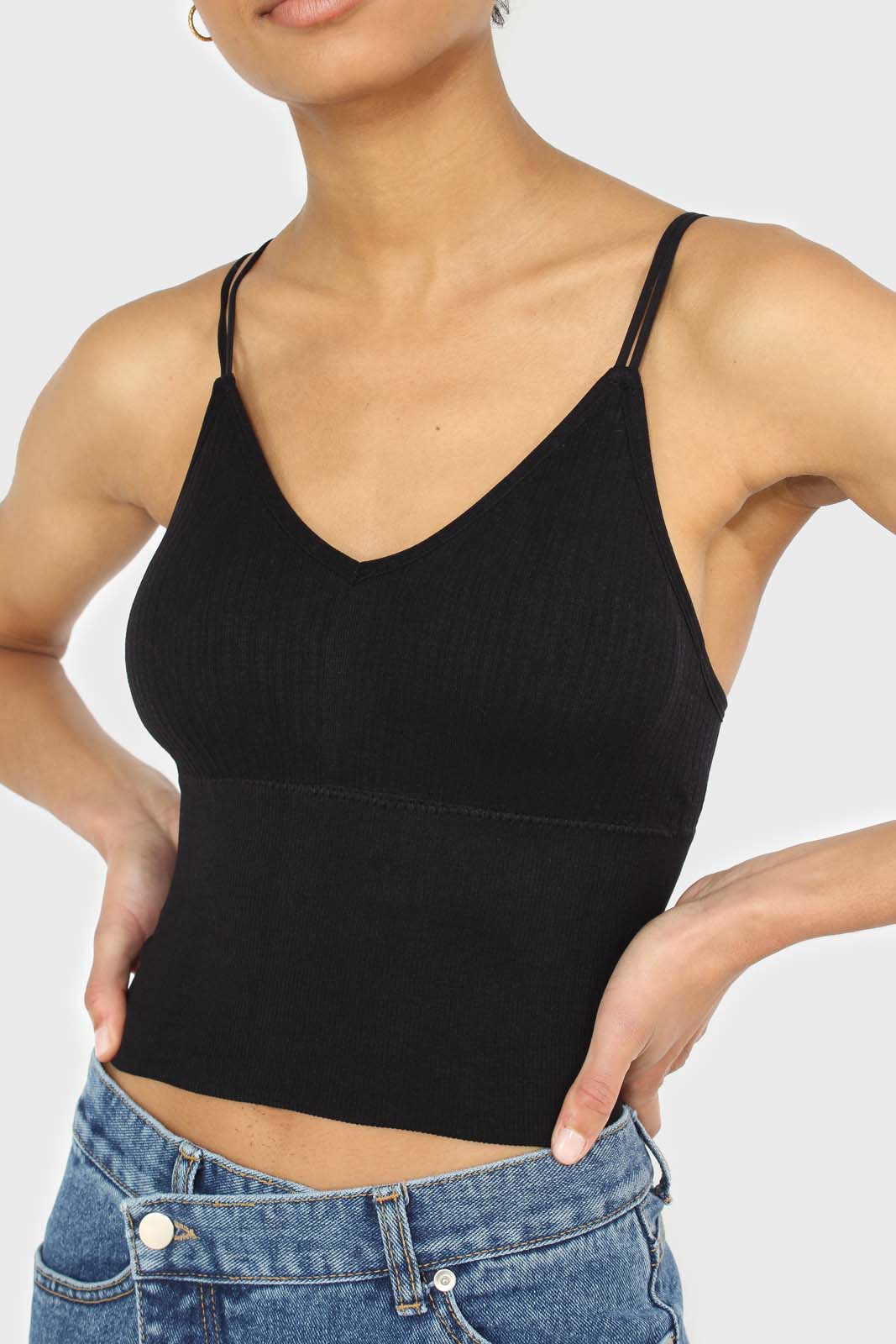 Black ribbed tank top_4