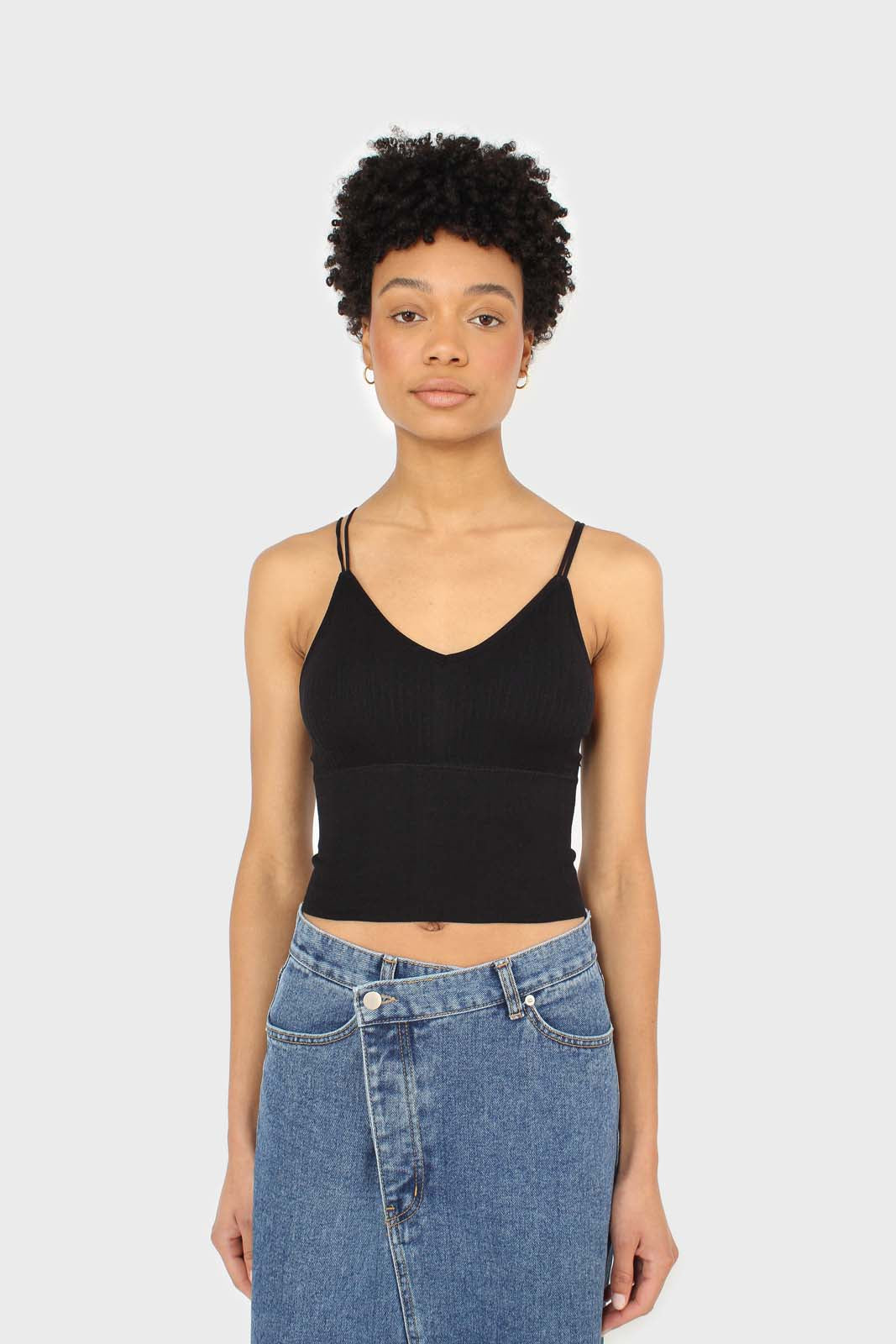 Black ribbed tank top_5