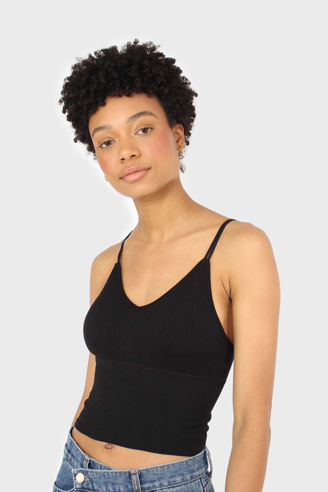 Black ribbed tank top_3