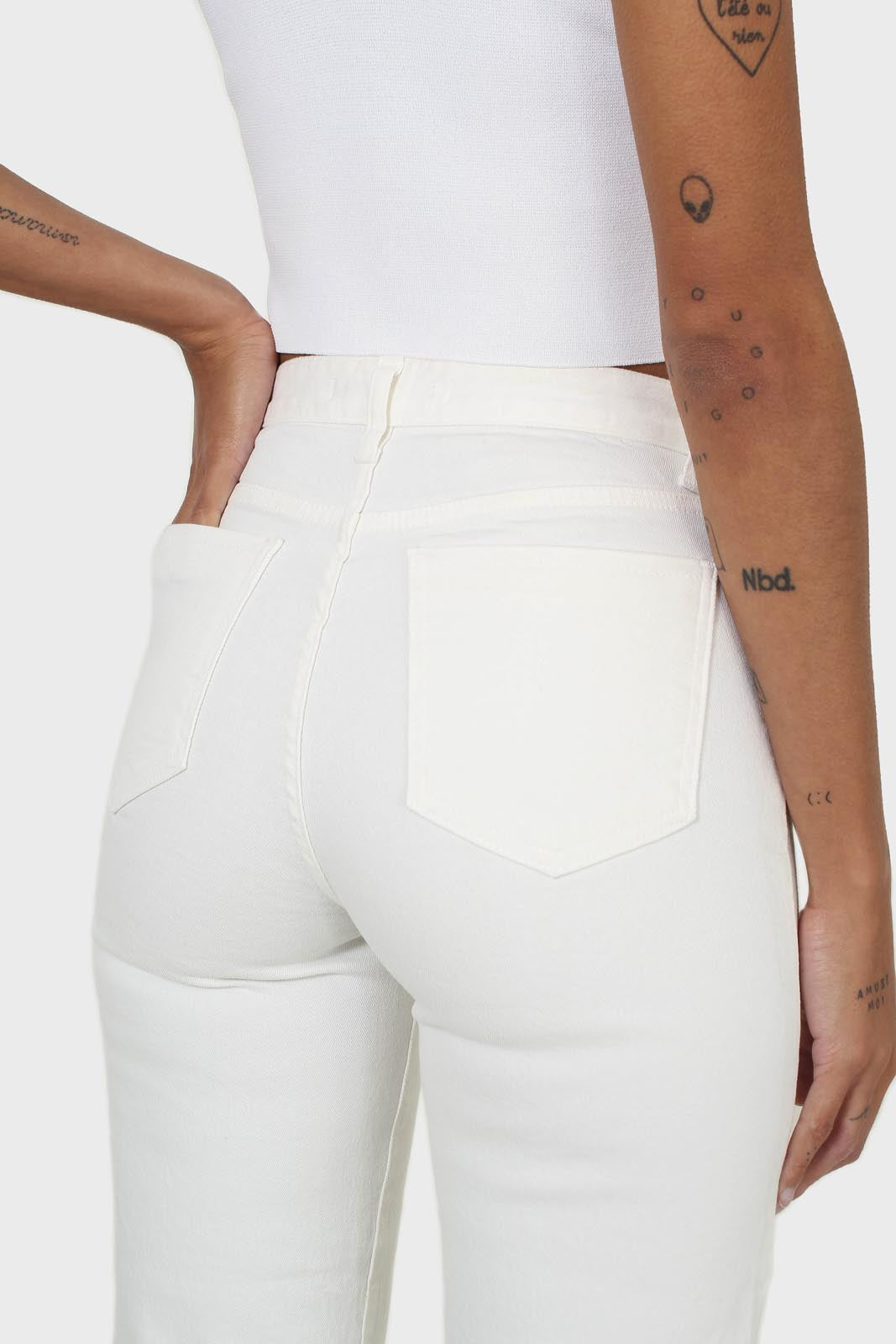 Ivory straight raw cut wide fit jeans - 839_3