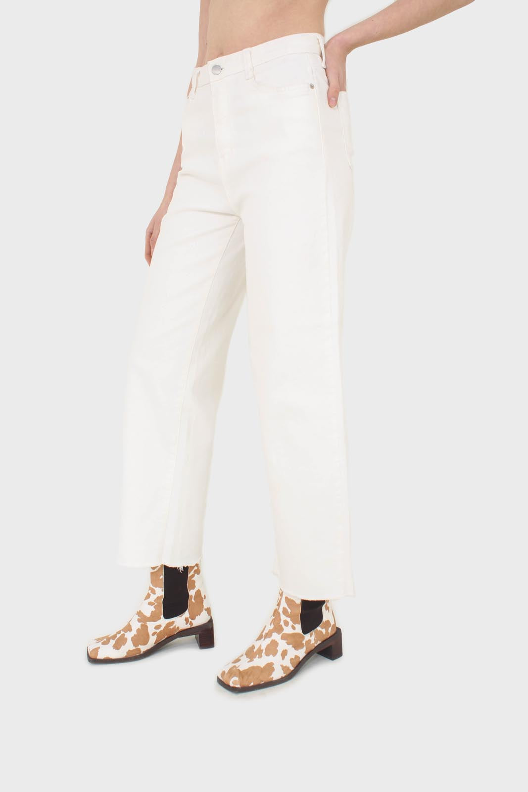 Ivory straight raw cut wide fit jeans - 839_6