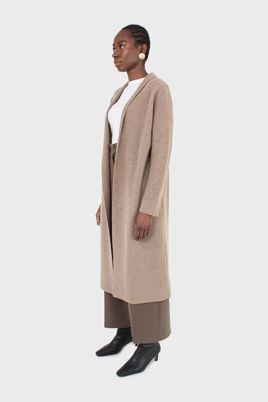 Beige cashmere-wool blend long cardigan_5