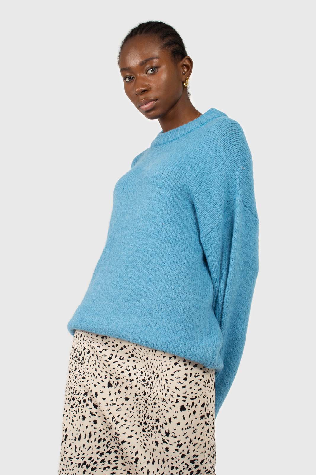 Bright blue oversized crew neck jumper_5