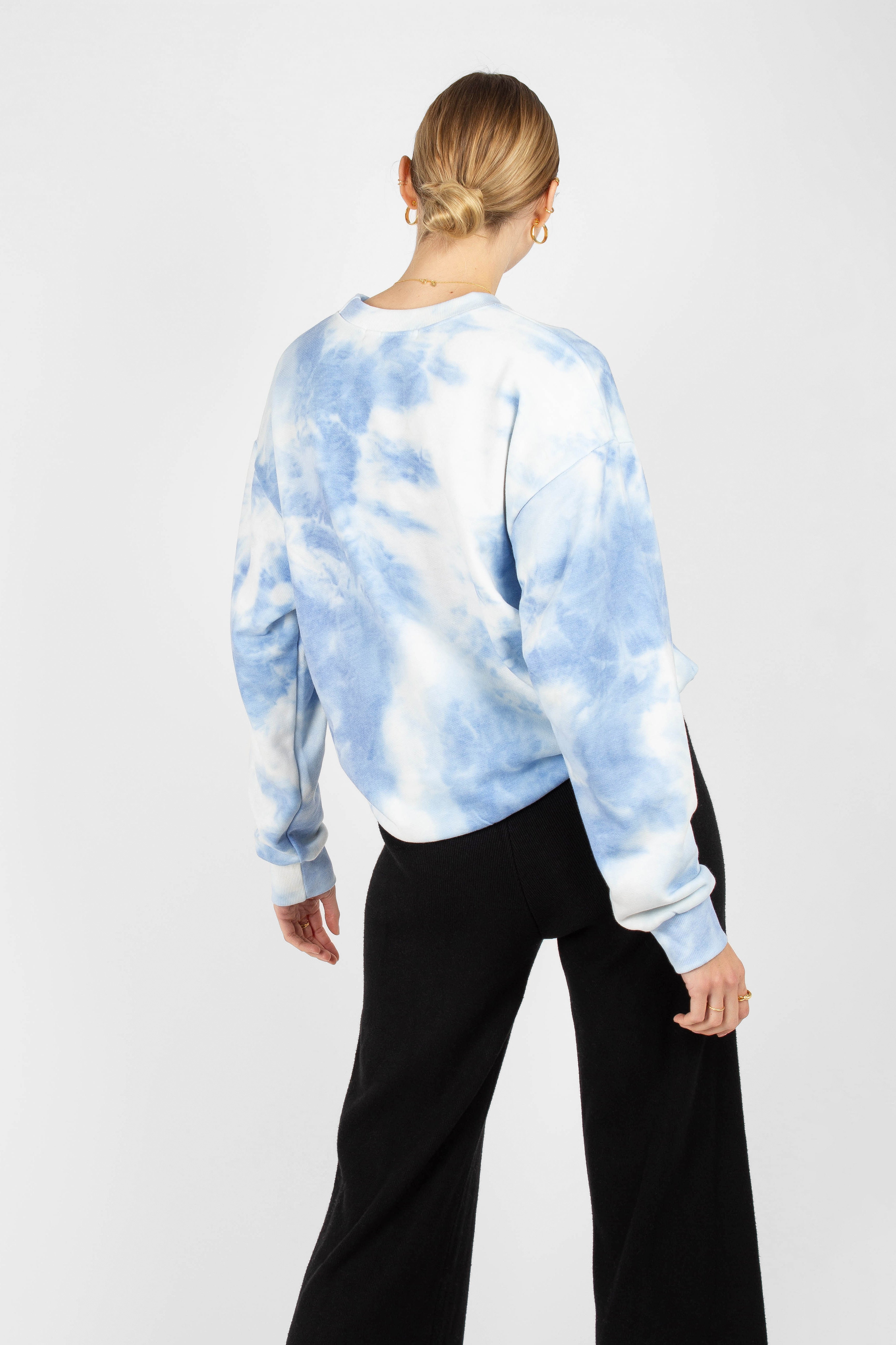 Blue tie dye loose fit sweatshirt_4