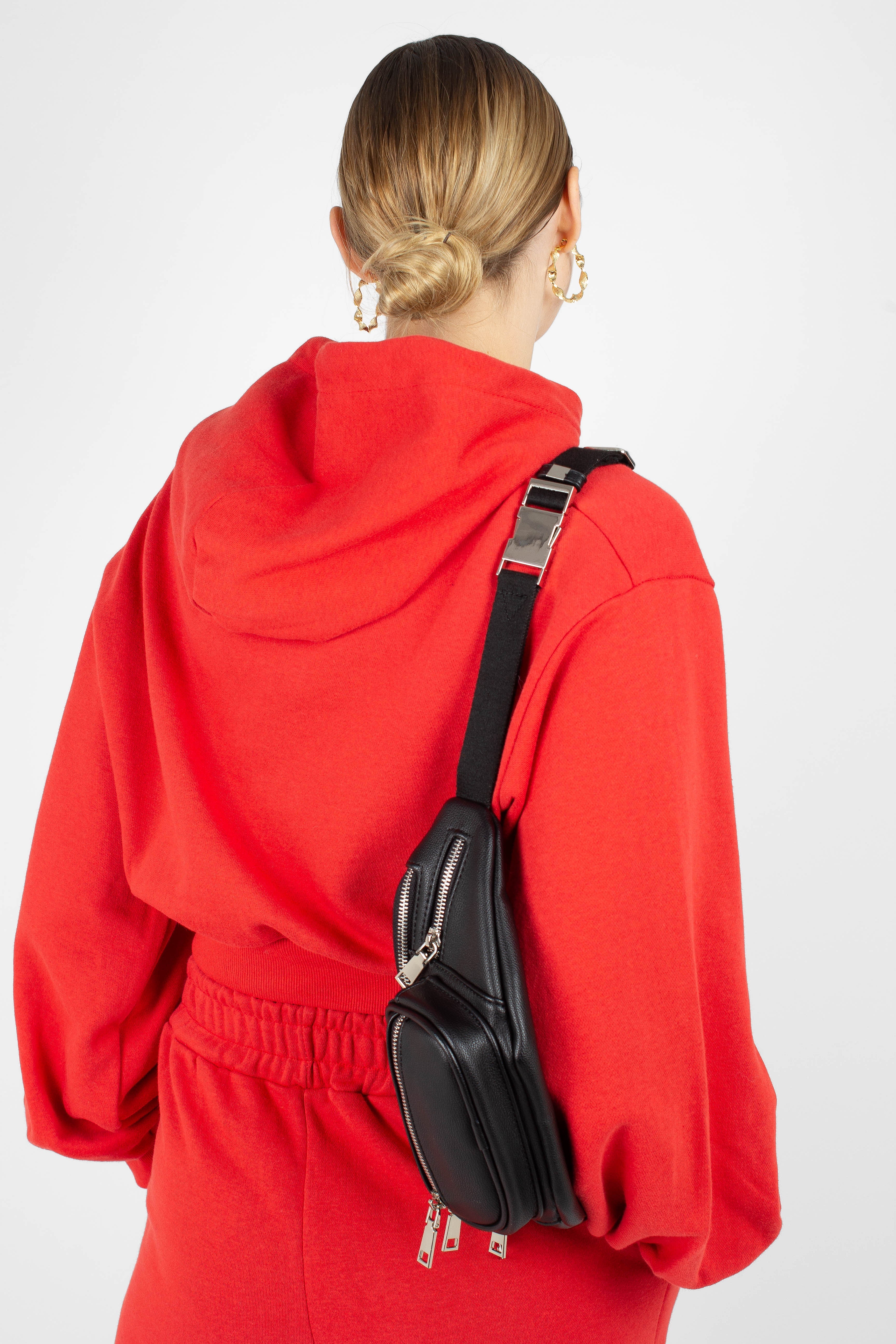 Red cropped hooded sweatshirt - set_3