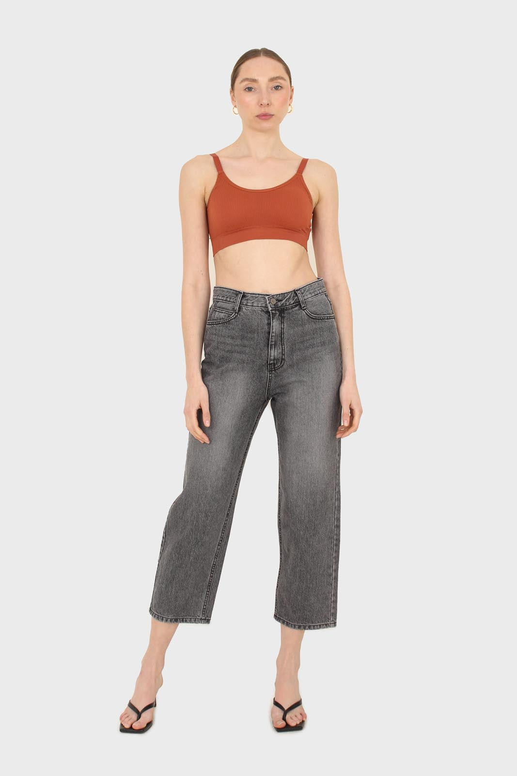Grey washed mom jeans - 1335_6