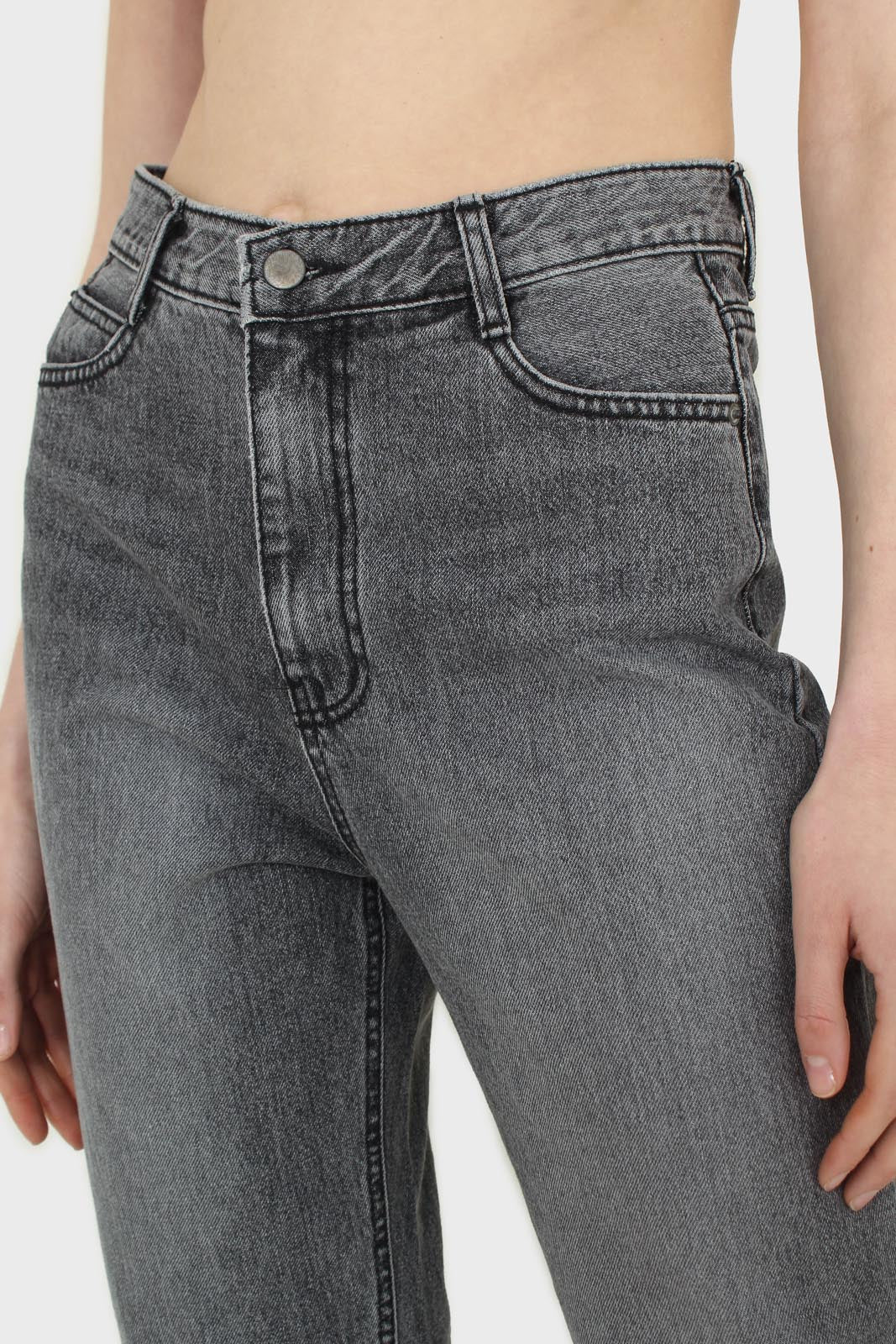 Grey washed mom jeans - 1335_5