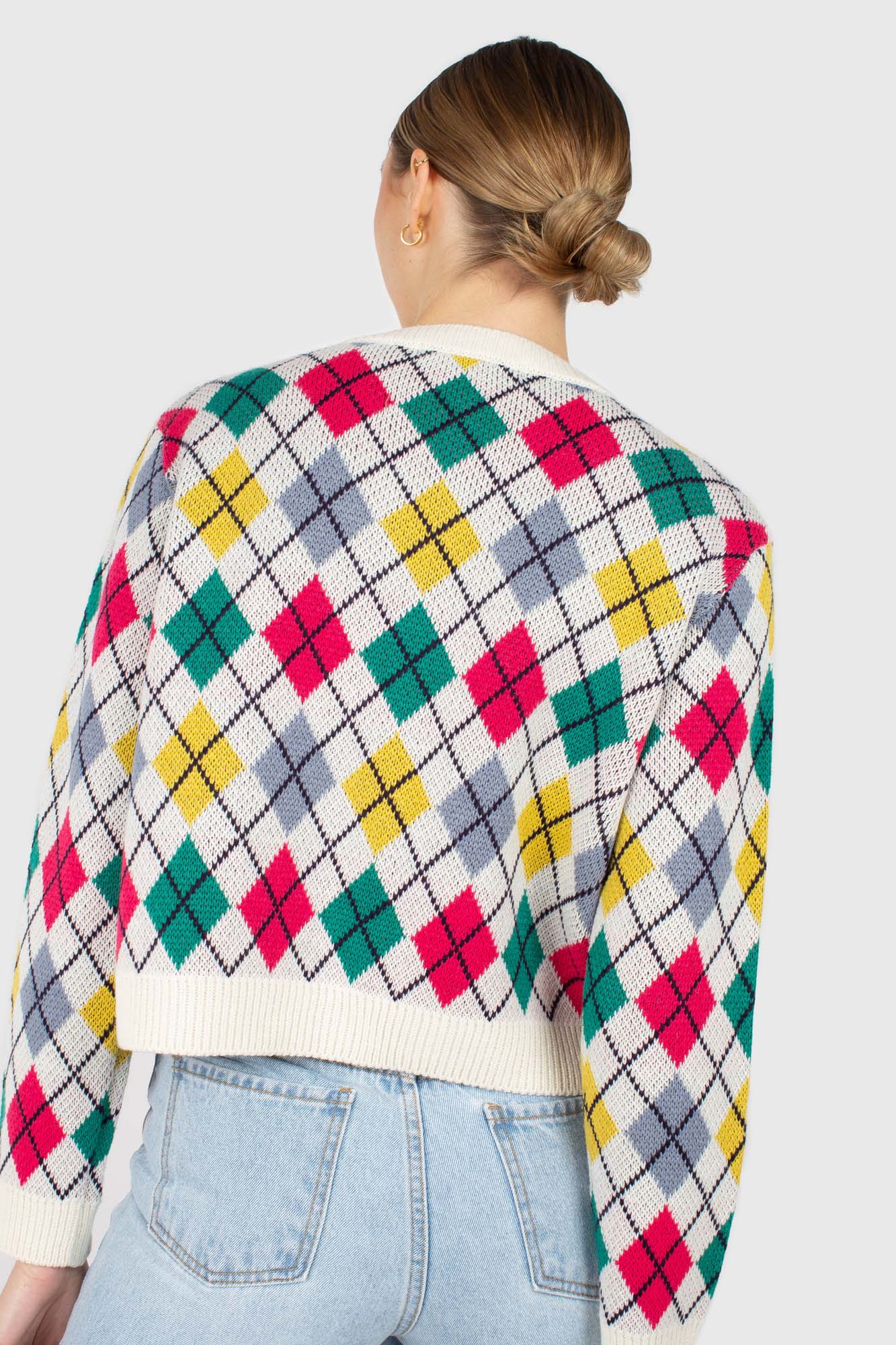 Ivory multi colored argyle cardigan_3