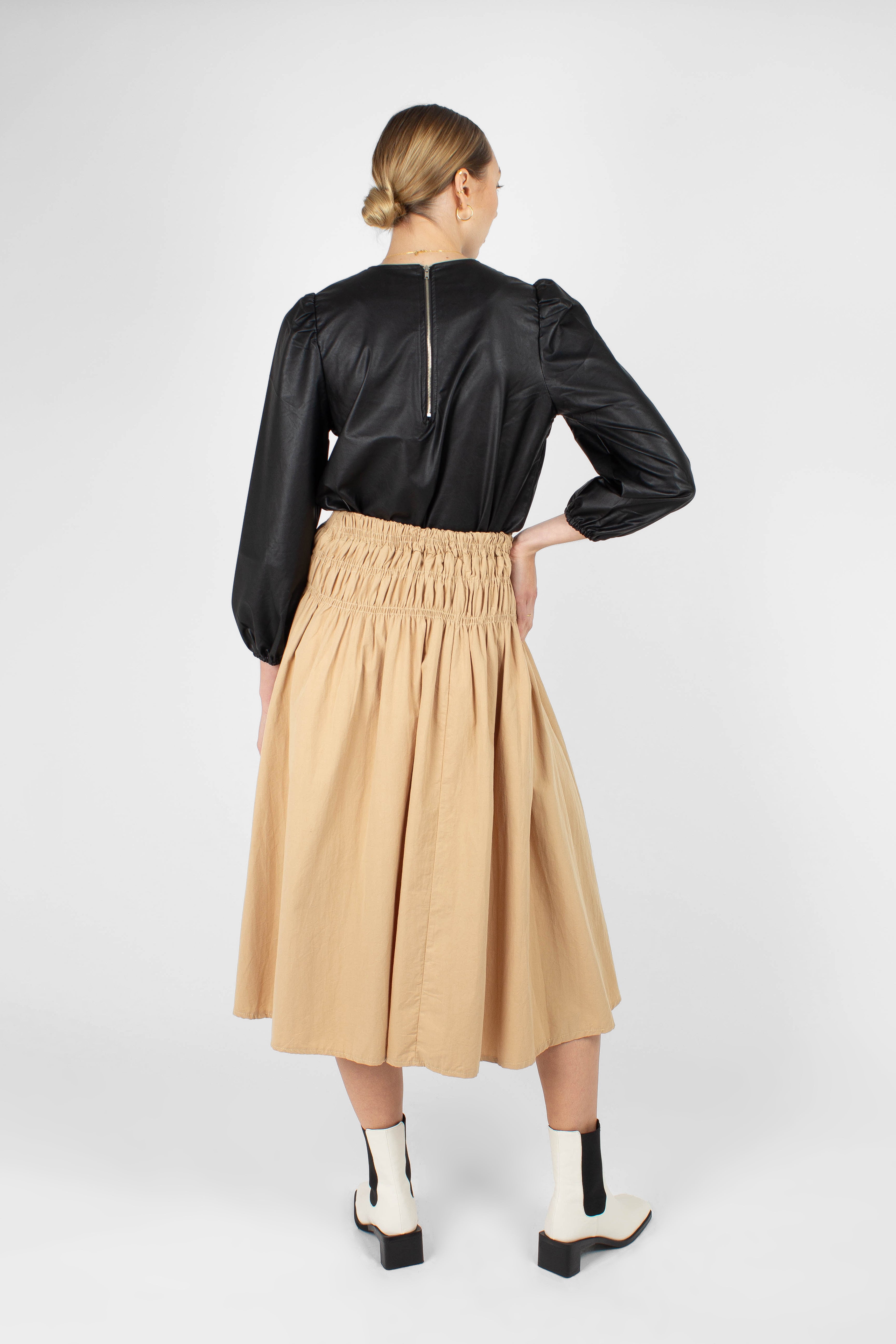 Black glossy faux leather top_4