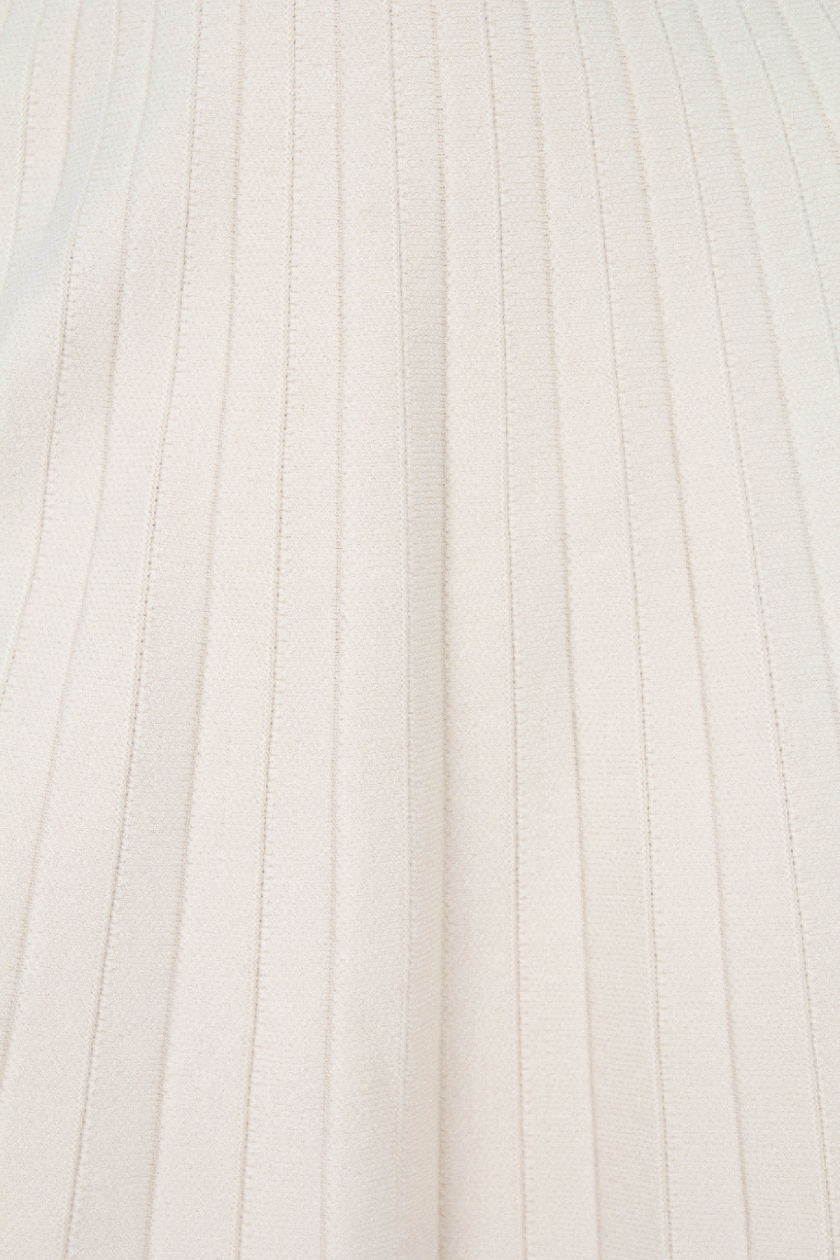 Ivory pleated knit mini skirt_2