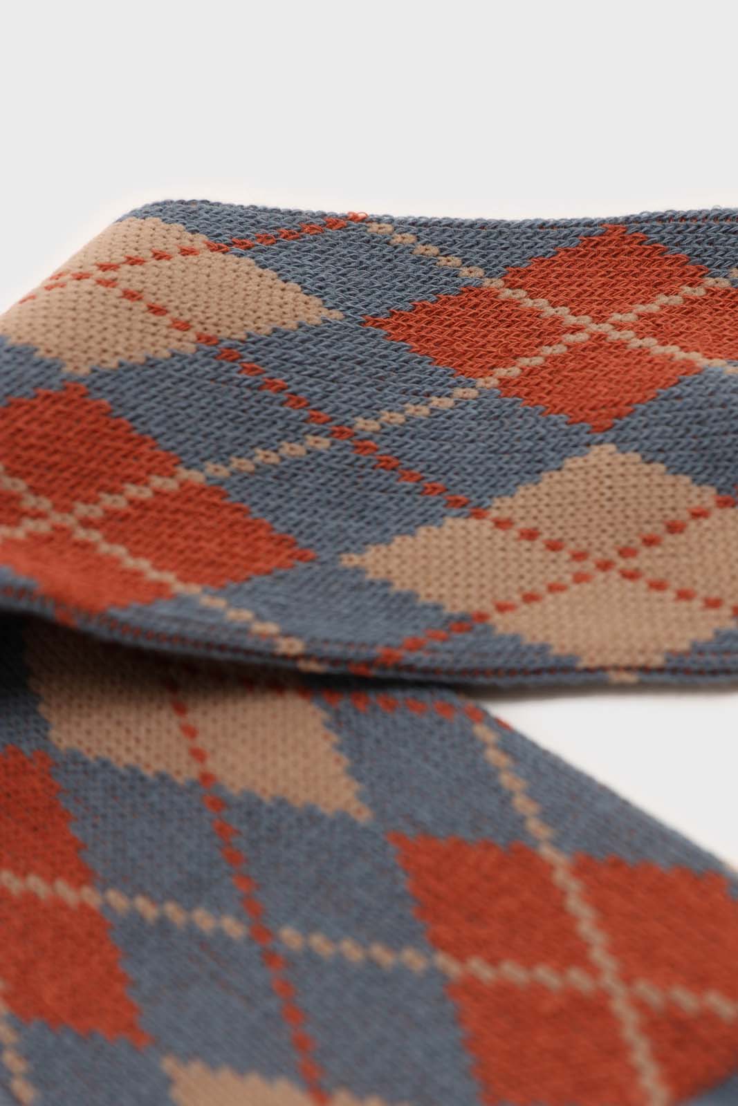 Blue orange and beige argyle socks_2