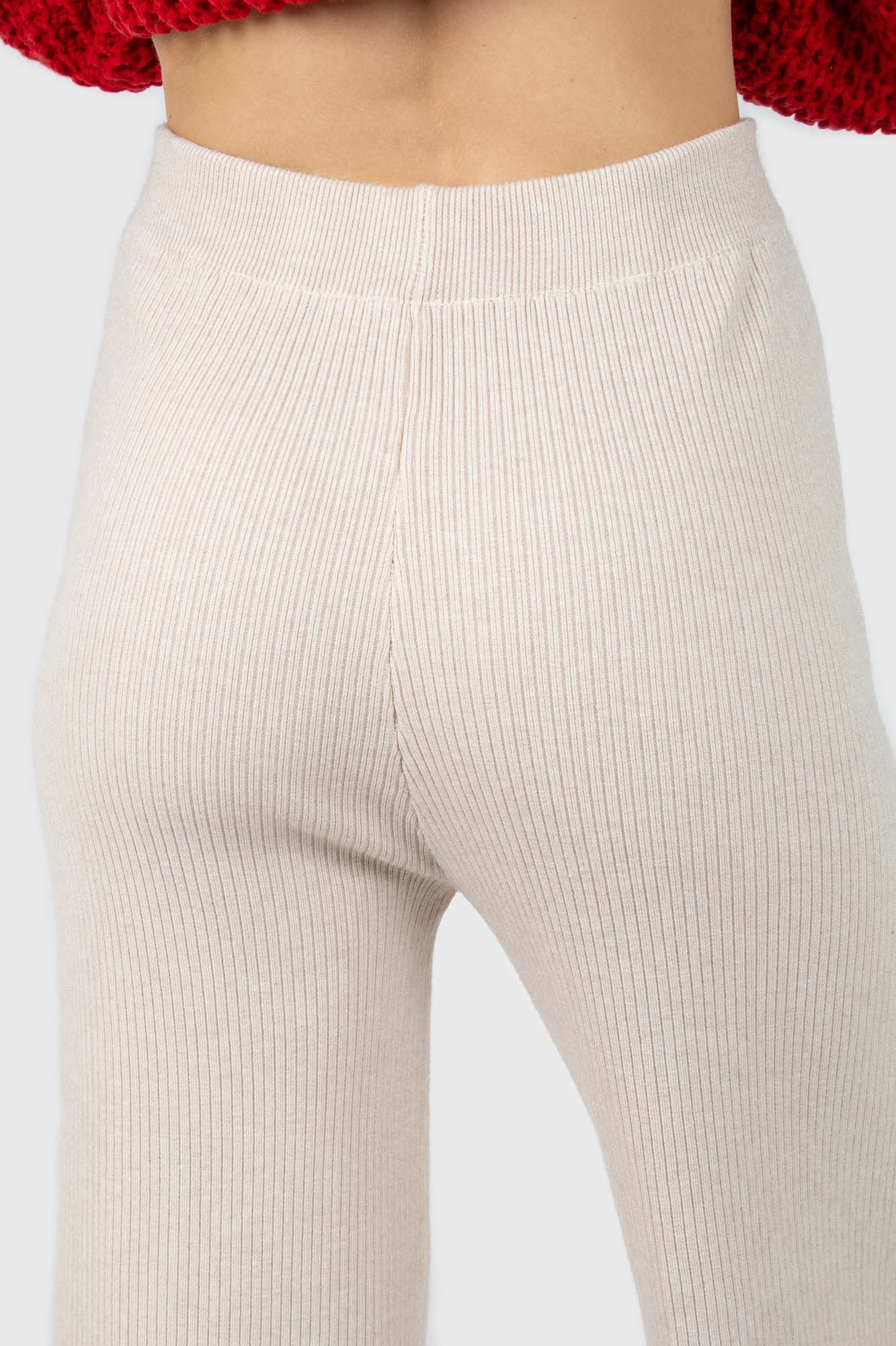 Ivory ribbed loose fit knit trousers_2
