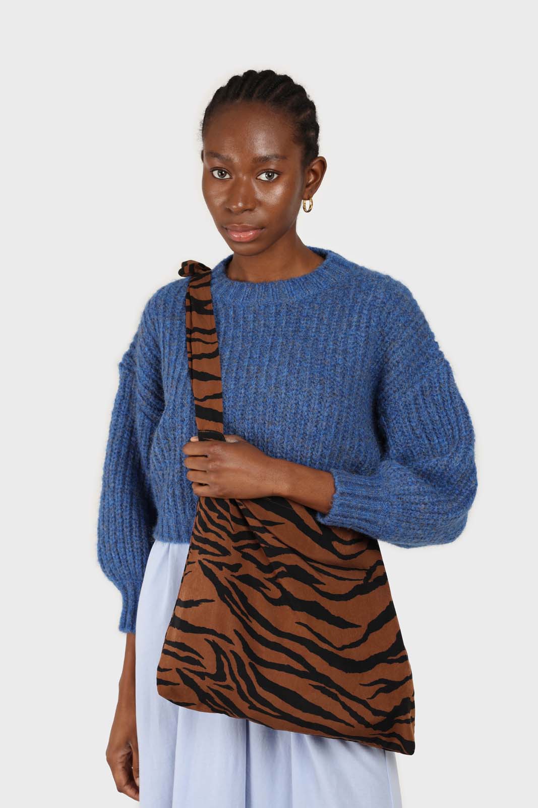 Brown and black zebra print tie strap tote_8