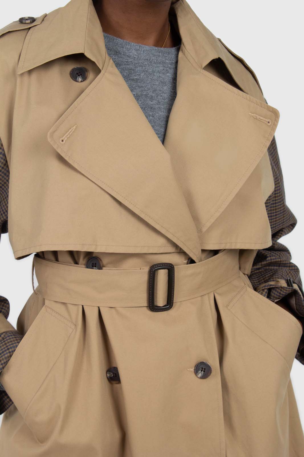 Grey cashmere blend crew neck knit top_7