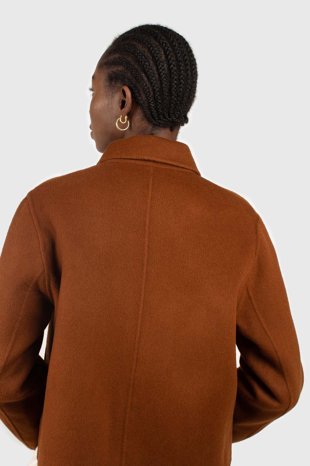 Brown handmade wool blend jacket_4