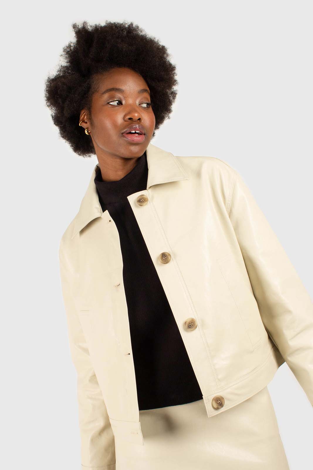Ivory vegan leather short jacket_3