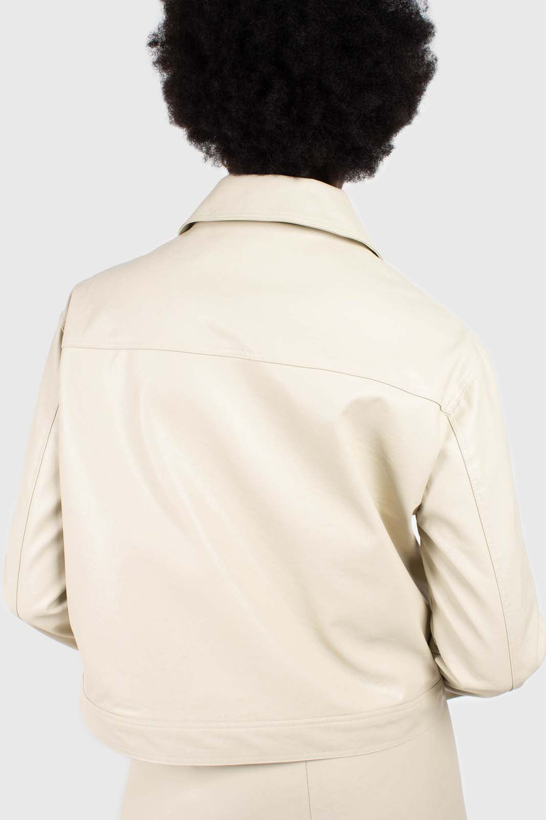 Ivory vegan leather short jacket_4
