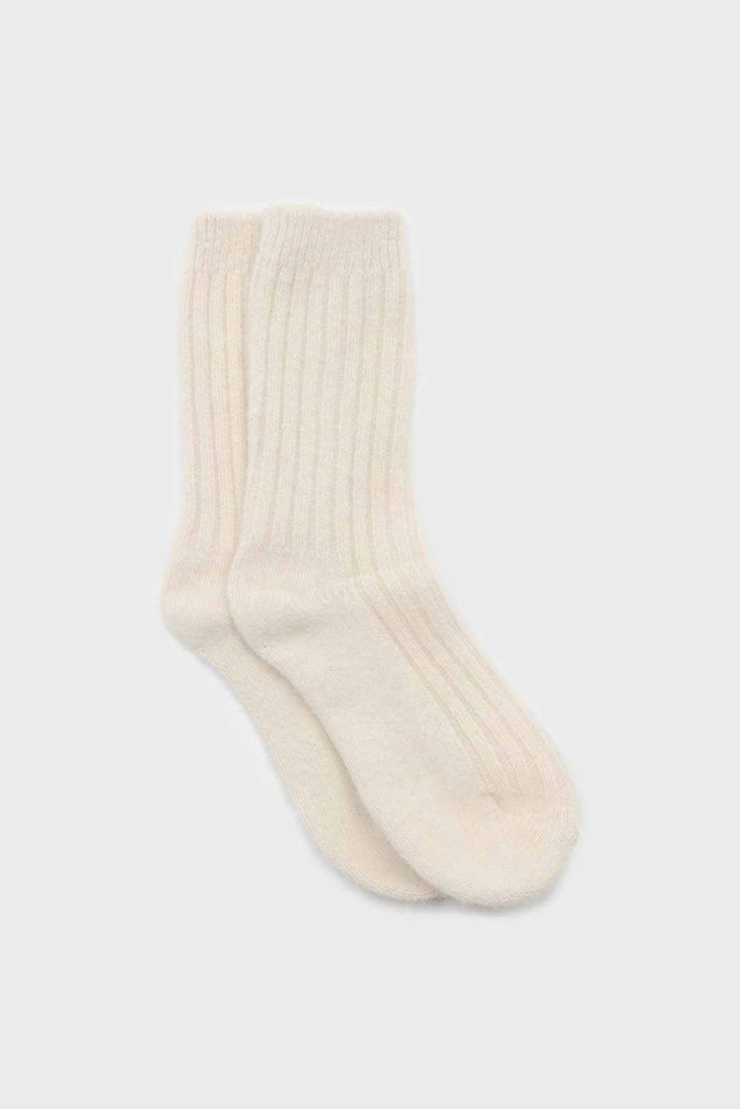 Ivory large ribbed angora socks_1