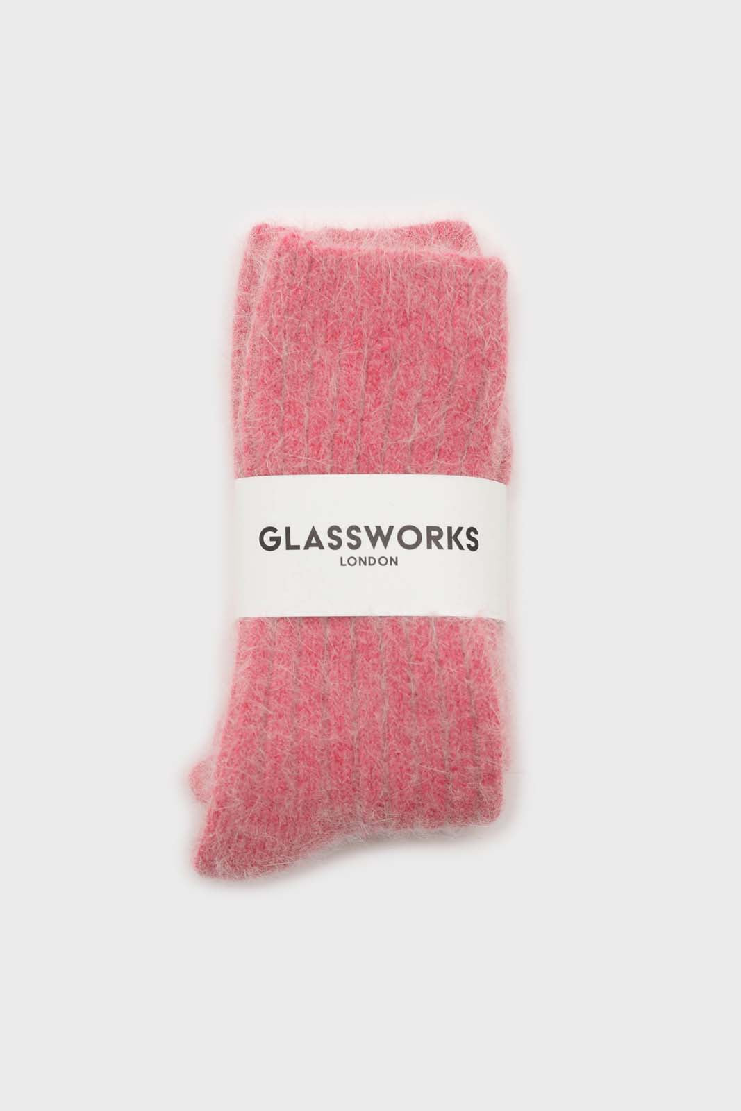 Pale red large ribbed angora socks_2