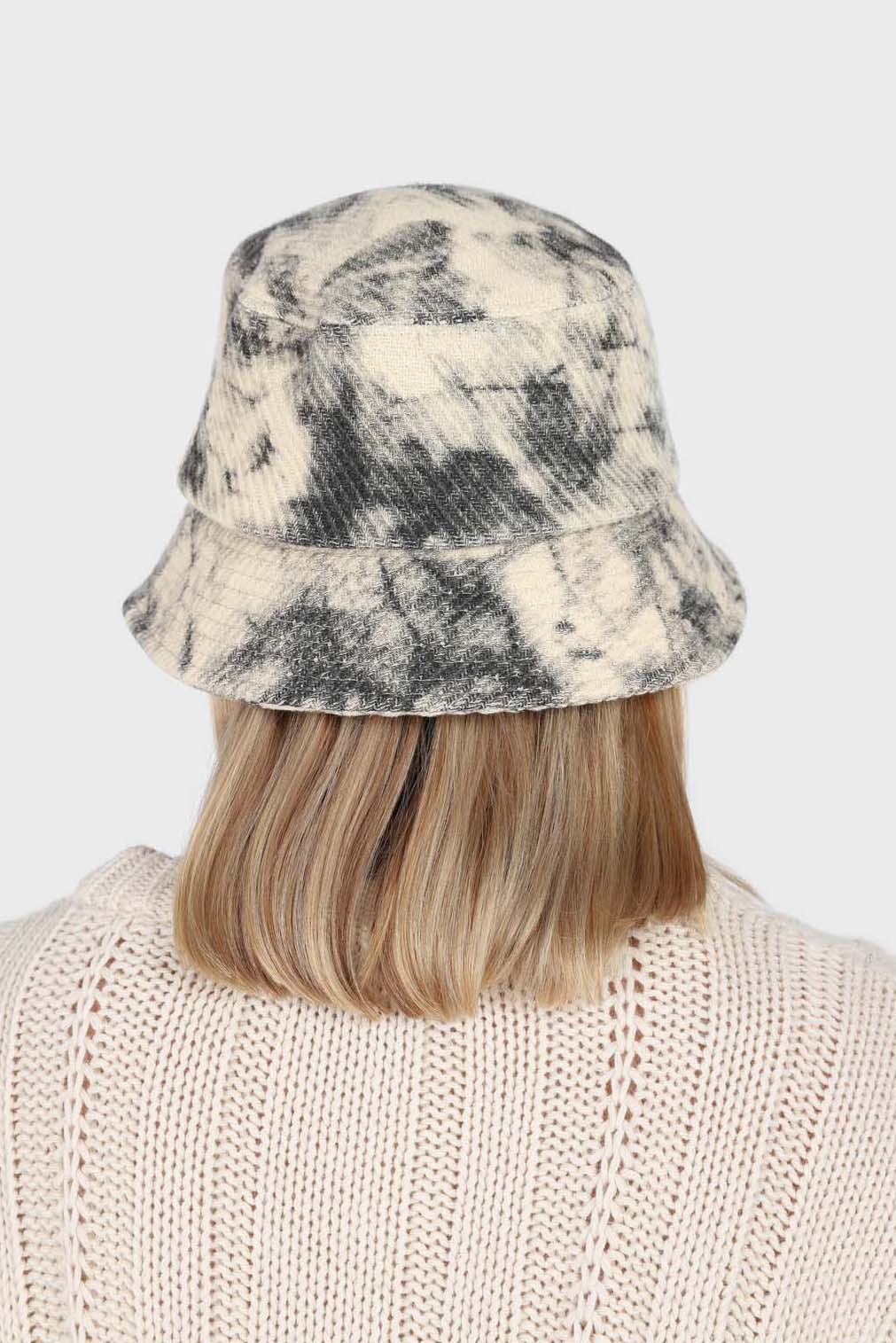 Ivory and black tie dye bucket hat_2