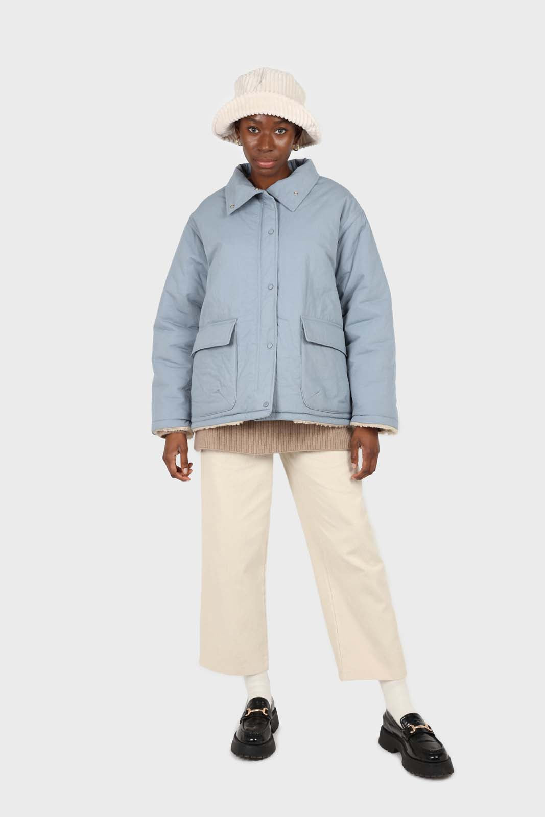 Blue teddy lined cinch back parka_2