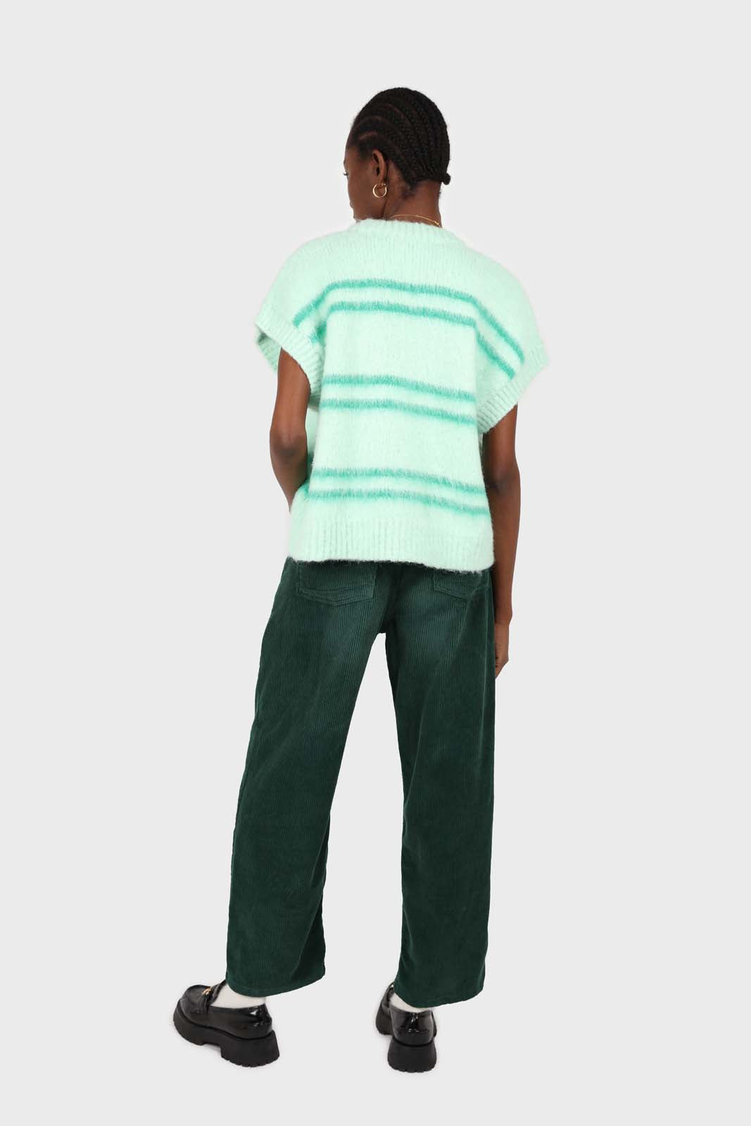 Mint striped wool blend sweater vest_4
