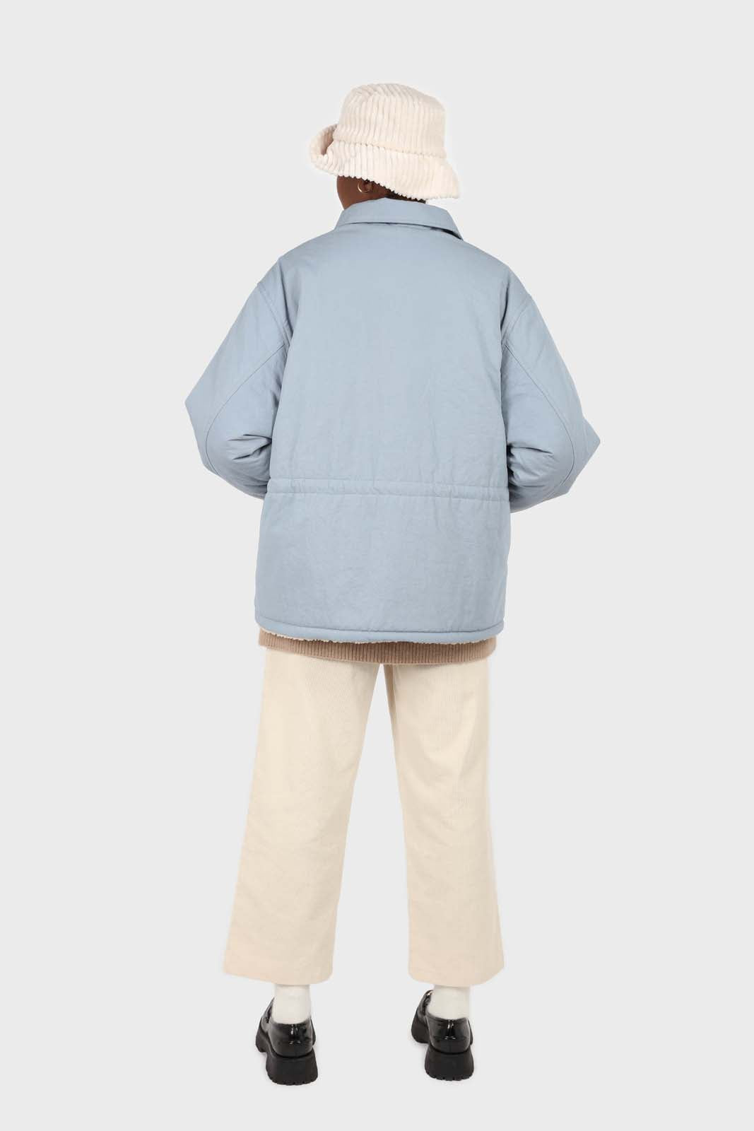 Ivory corduroy tucked loose fit trousers - 2010_5