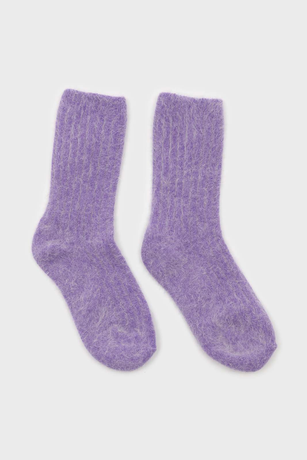 Violet large ribbed angora socks_3