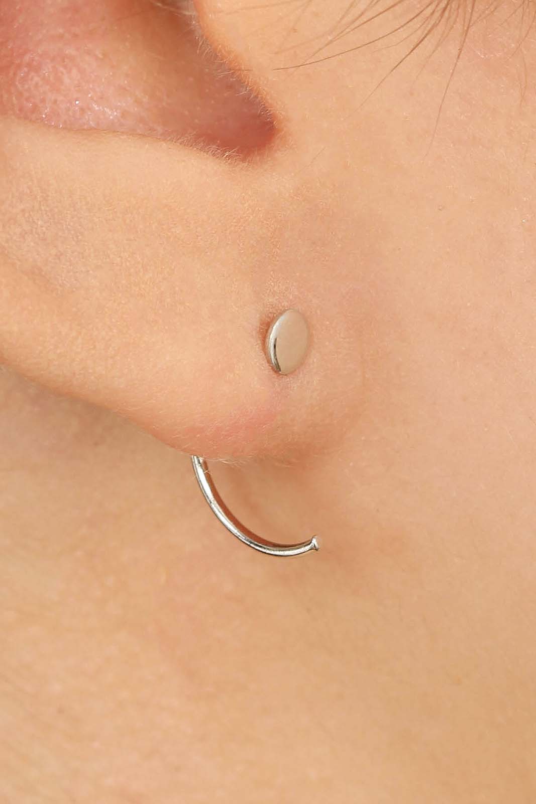 Silver circle half hoop_3