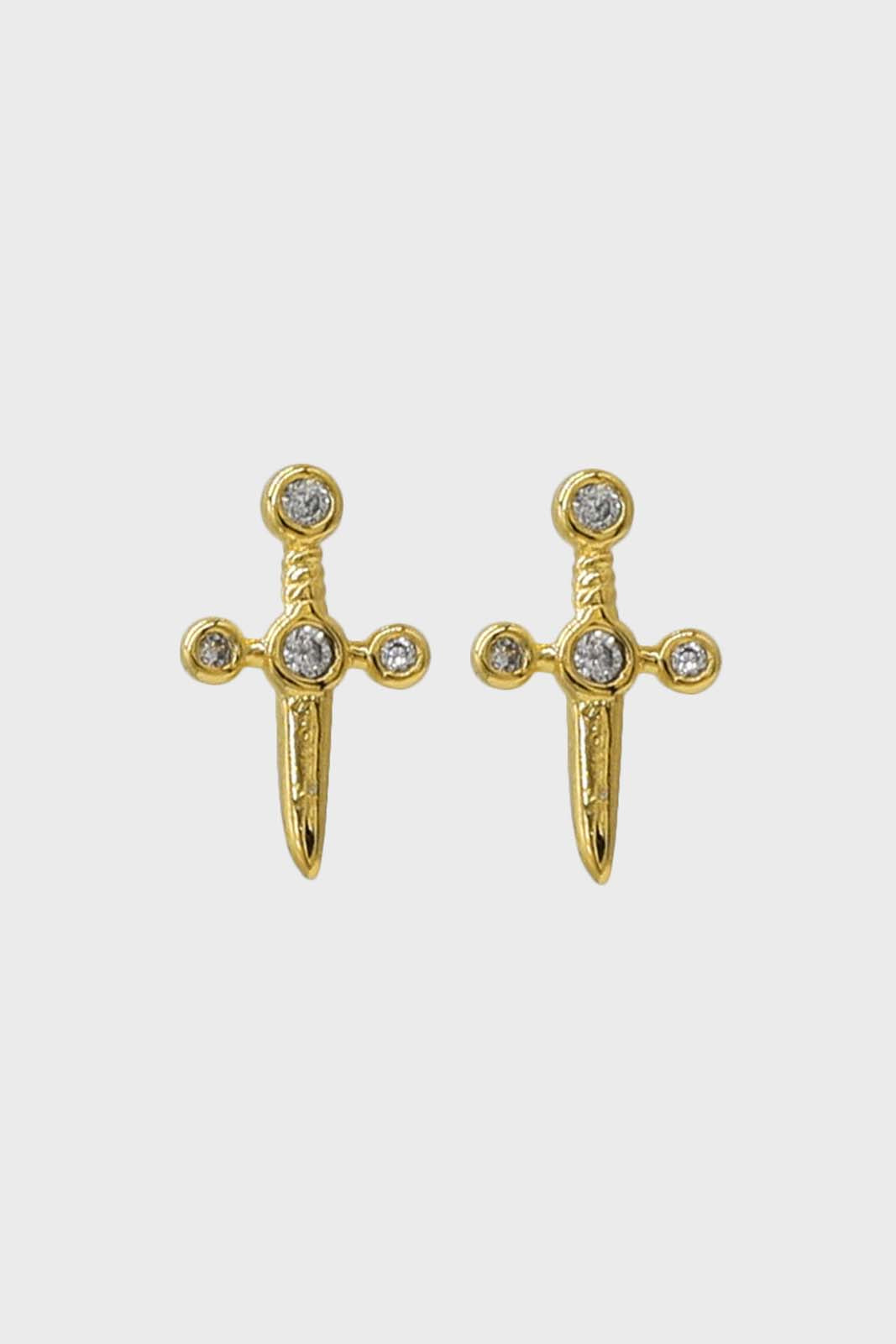Gold diamante dagger stud earrings_2