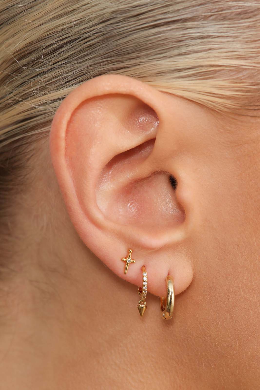 Gold shooting daggers ear party stack_4