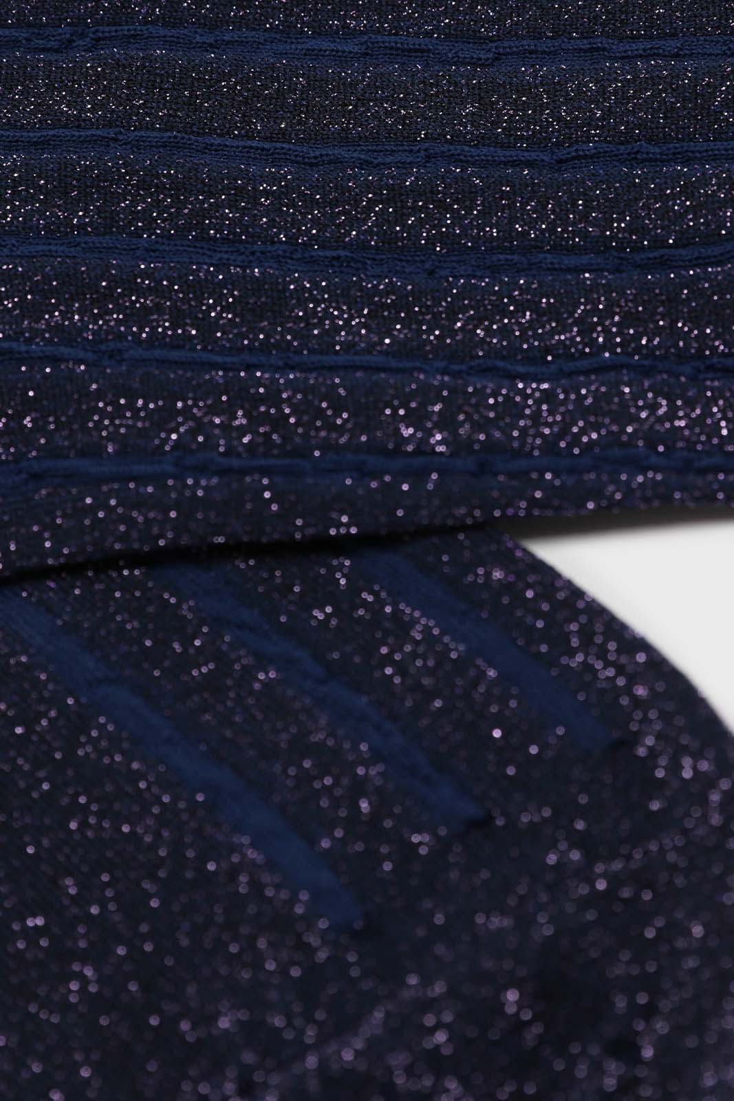 Blue contrast metallic ribbed socks_2