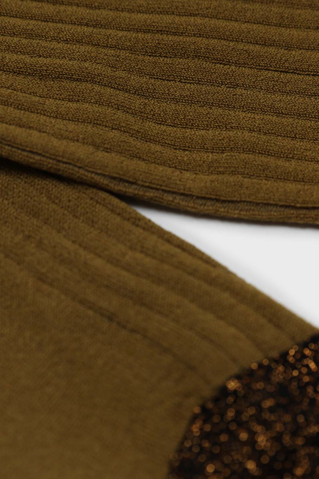 Mustard contrast metallic trim socks_2