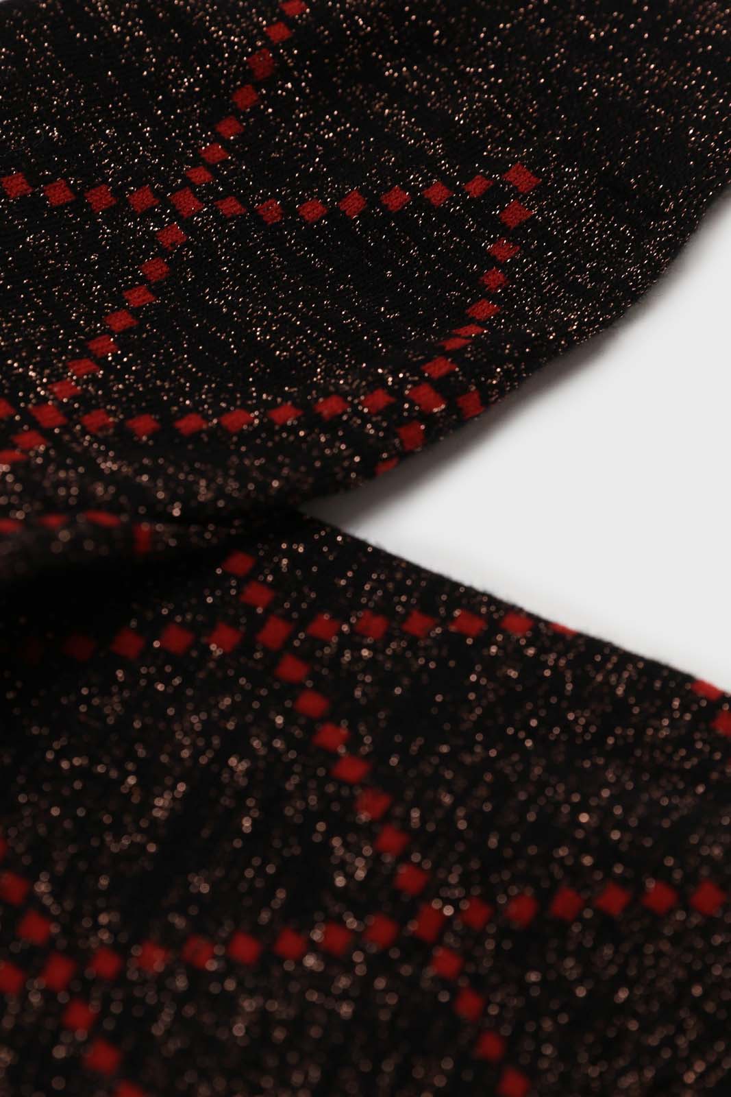 Black and orange dotted diamond metallic socks_2